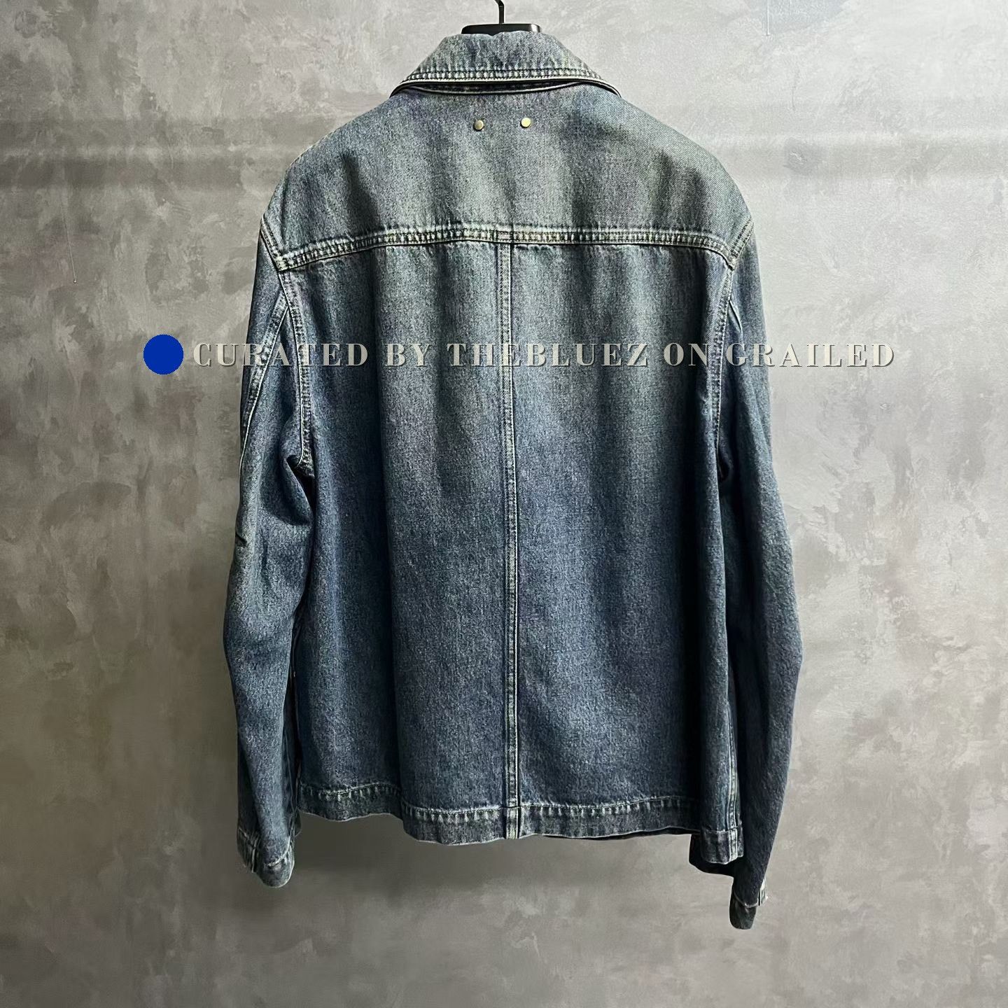 Louis Vuitton Louis Vuitton Navy Logo Embossed Denim Jacket Size US L / EU 52-54 / 3 - 2 Thumbnail
