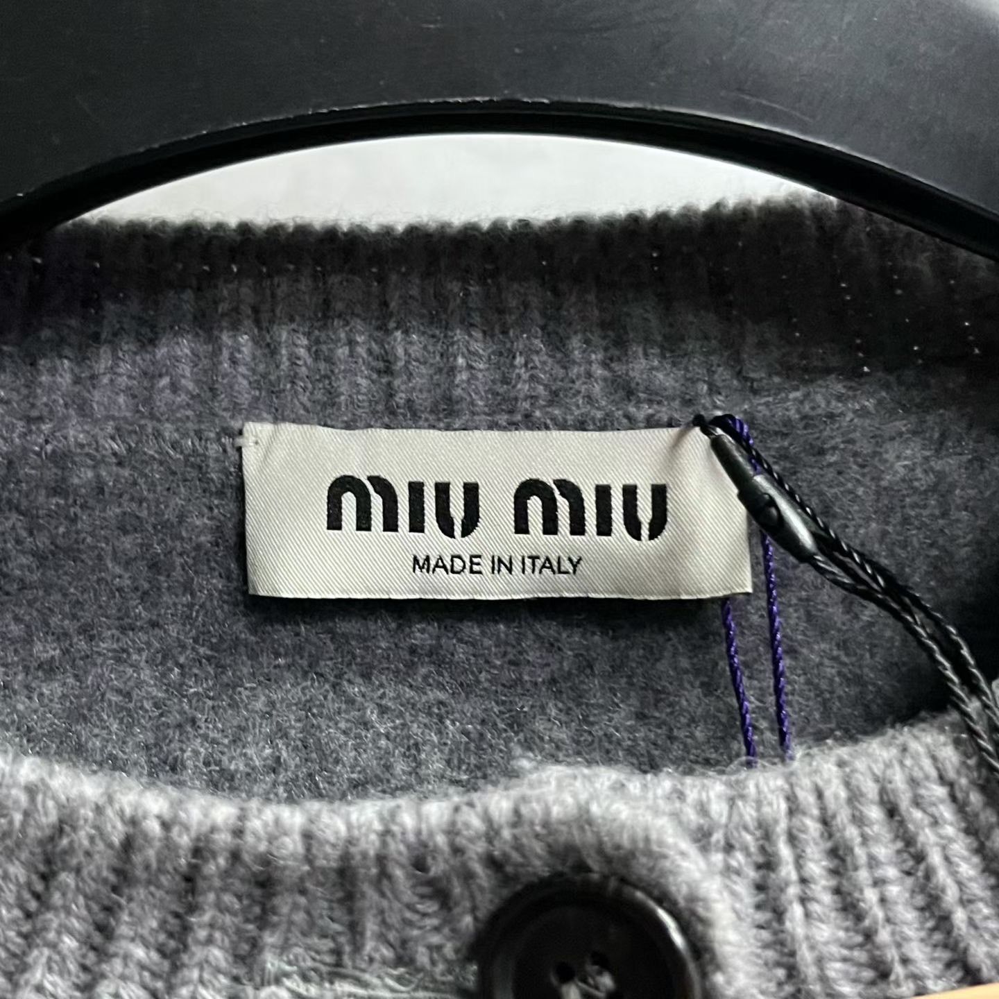 Miu Miu Miu Miu Gray Logo Embroidered Knit Sweater Size S / US 4 / IT 40 - 3 Thumbnail