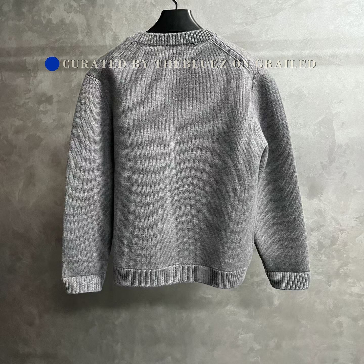 Miu Miu Miu Miu Gray Logo Embroidered Knit Sweater Size S / US 4 / IT 40 - 2 Thumbnail
