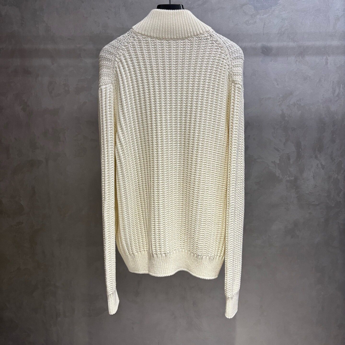 Loro Piana Loro Piana Ribbed Pilot Collar Cashmere Sweater Size US M / EU 48-50 / 2 - 2 Thumbnail