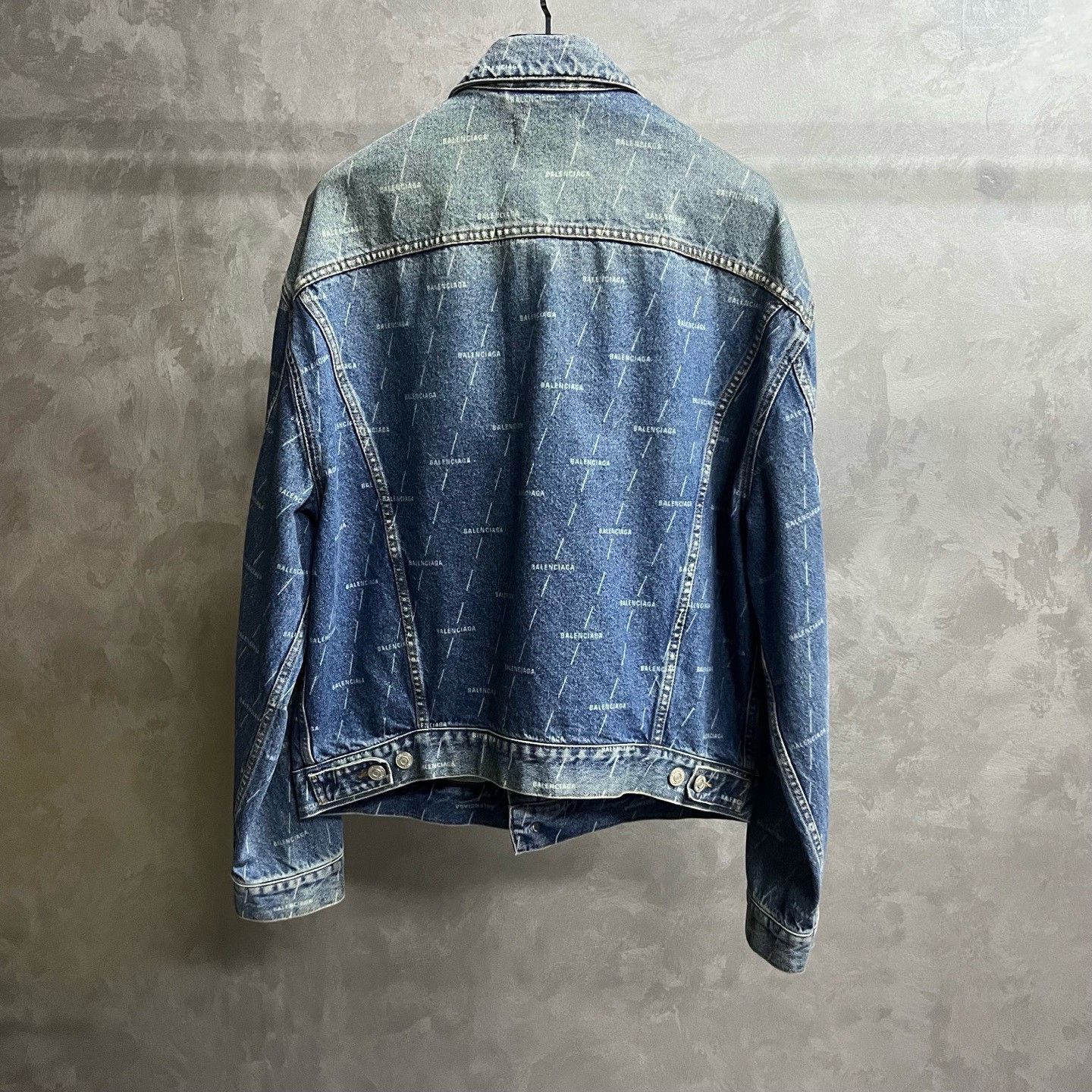 Balenciaga Balenciaga Denim Blue Logo Print Jacket Size US M / EU 48-50 / 2 - 2 Thumbnail