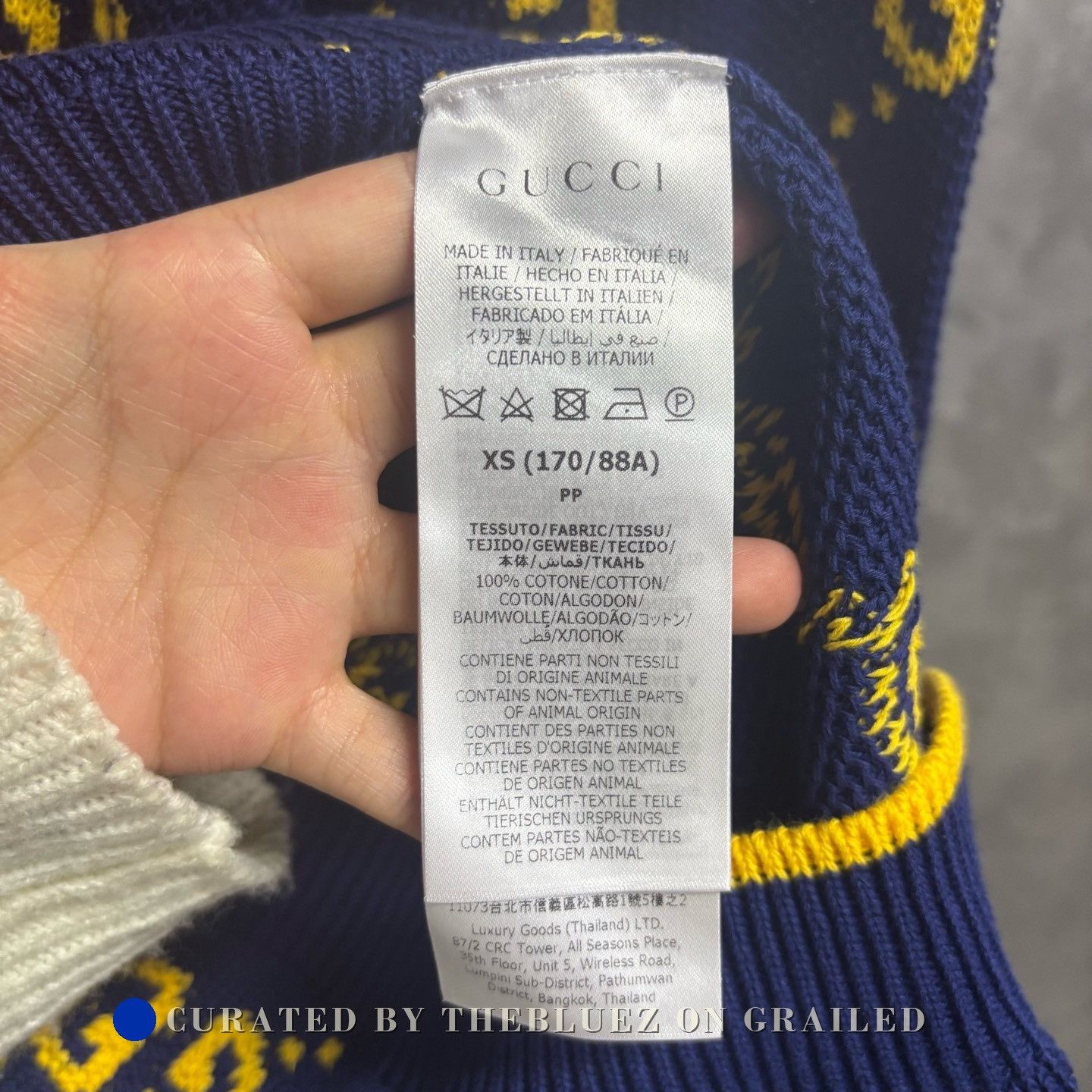 Gucci Gucci Blue Logo Long-Sleeve Knit Size XS / US 0-2 / IT 36-38 - 5 Thumbnail