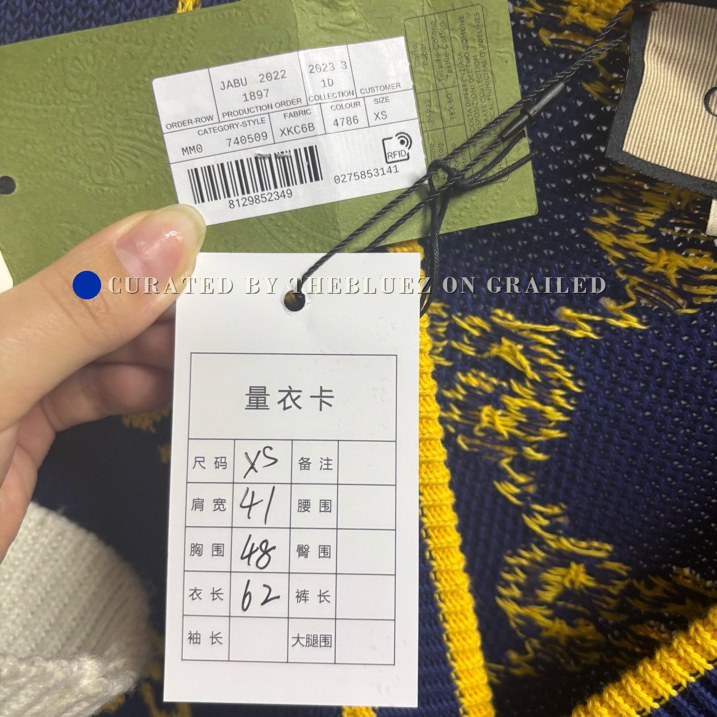 Gucci Gucci Blue Logo Long-Sleeve Knit Size XS / US 0-2 / IT 36-38 - 4 Thumbnail