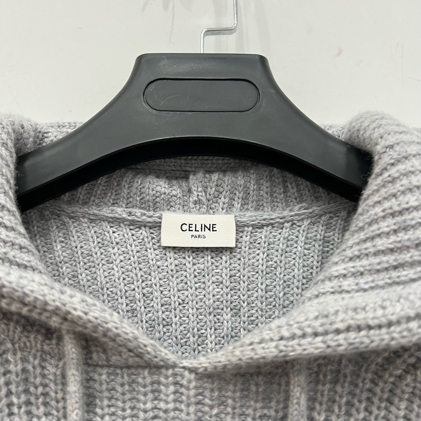 Celine Celine Gray Cashmere Triomphe Hoodie Size US M / EU 48-50 / 2 - 4 Thumbnail