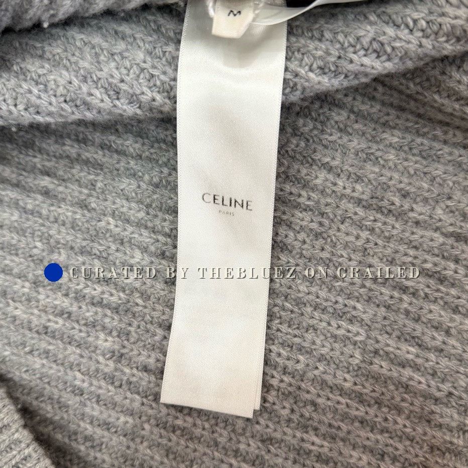 Celine Celine Gray Cashmere Triomphe Hoodie Size US M / EU 48-50 / 2 - 5 Thumbnail