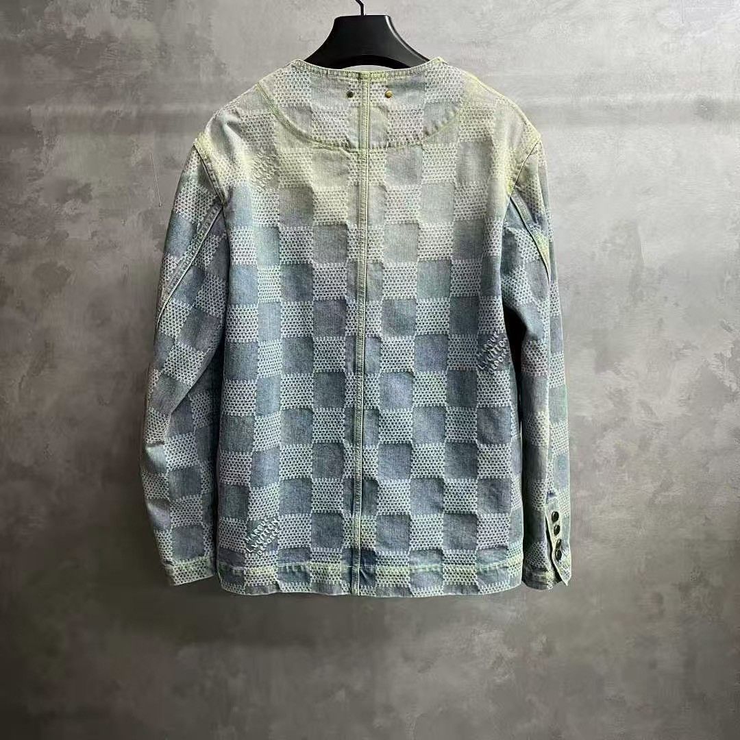 Louis Vuitton Louis Vuitton Blue Check Denim Jacket Size US S / EU 44-46 / 1 - 2 Thumbnail