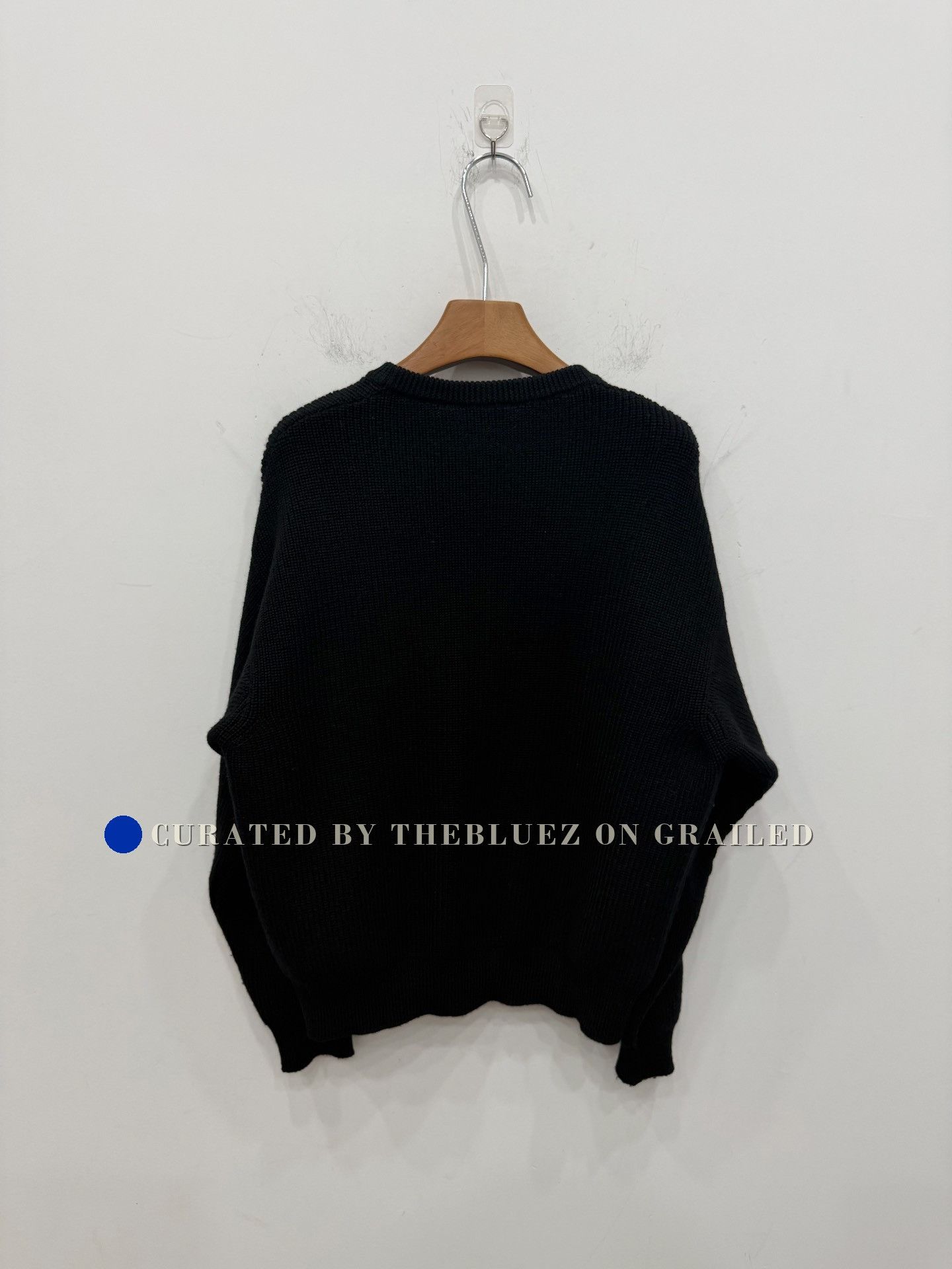 Celine Celine Black Triomphe Embroidery Wool Sweater Size S / US 4 / IT 40 - 2 Thumbnail