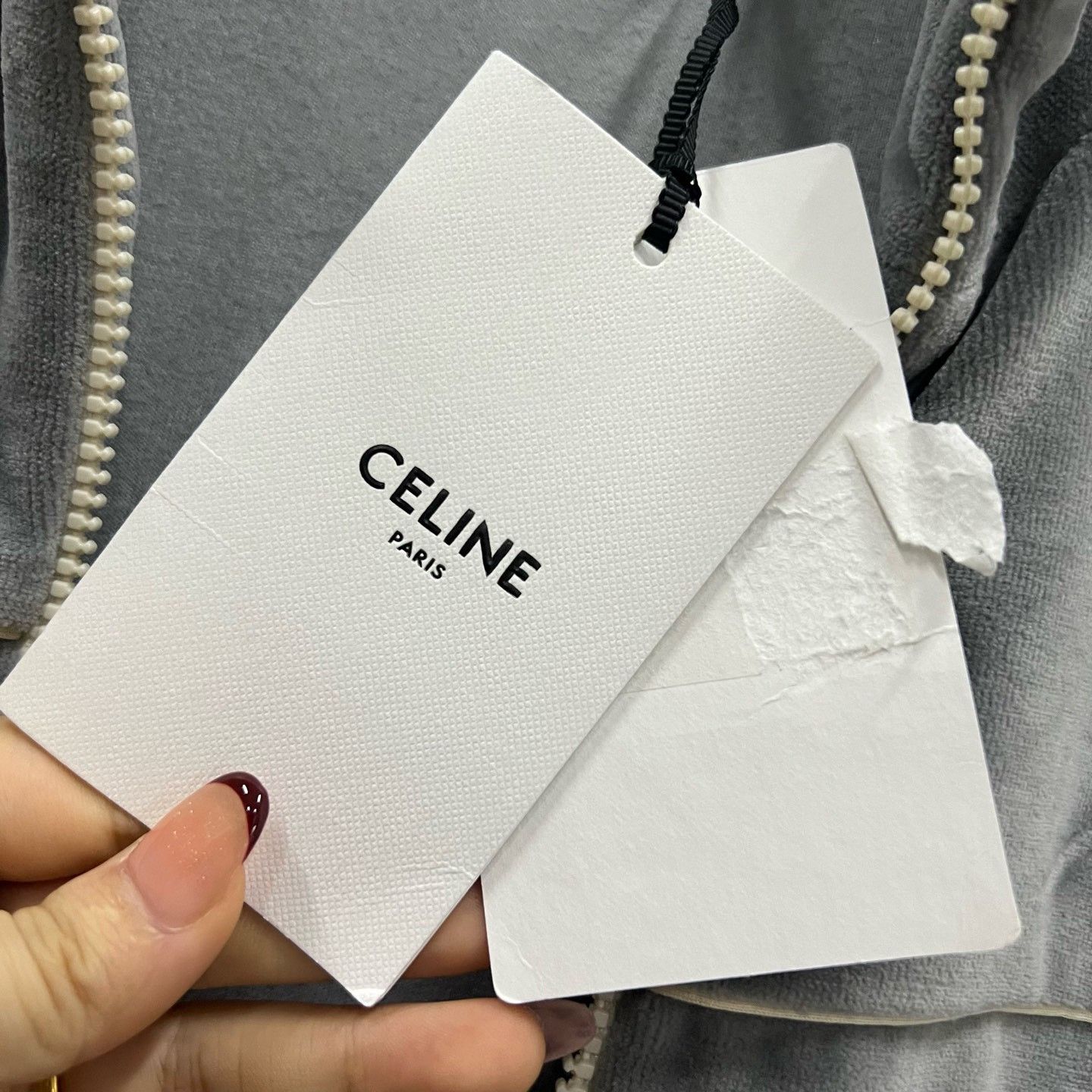 Celine Celine Triomphe Gray Velvet Coat Size S / US 4 / IT 40 - 4 Thumbnail