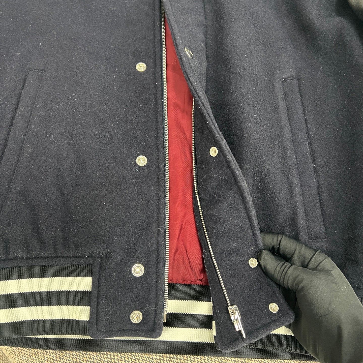 Gucci Gucci 25 New Navy Wool Sheepskin Jacket Size US L / EU 52-54 / 3 - 3 Thumbnail