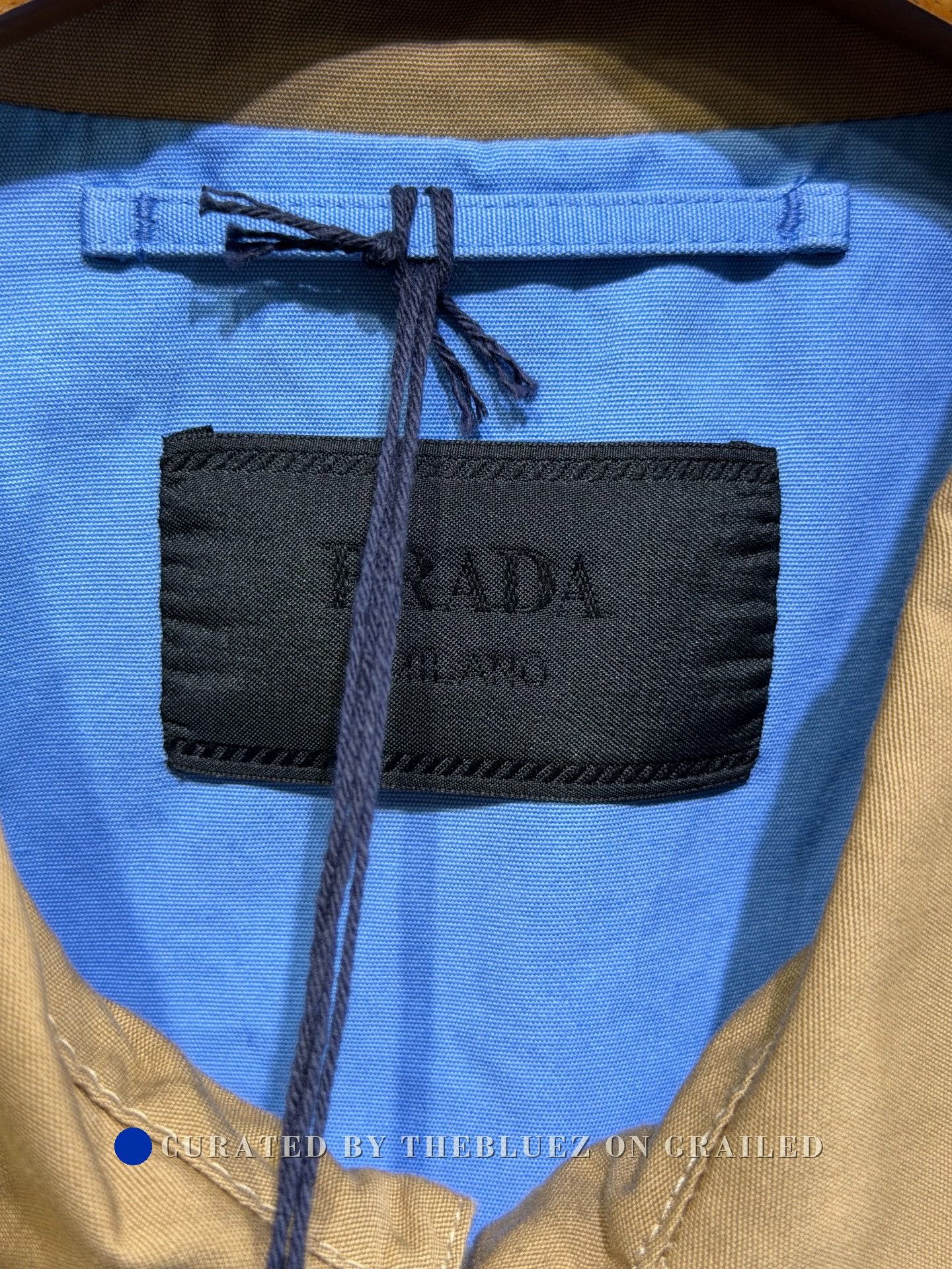 Prada Prada 25FW Khaki Blue Lining Logo Blazer Size US L / EU 52-54 / 3 - 3 Thumbnail