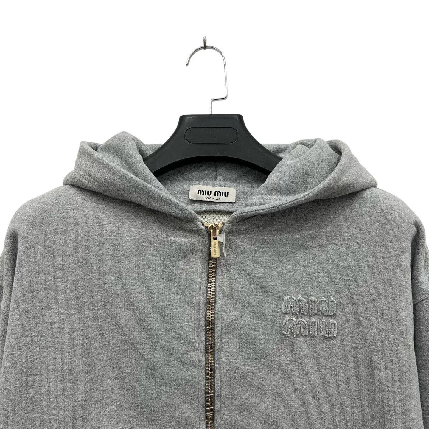 Miu Miu Miumiu Grey Zip Hoodie XS Size XS / US 0-2 / IT 36-38 - 3 Thumbnail