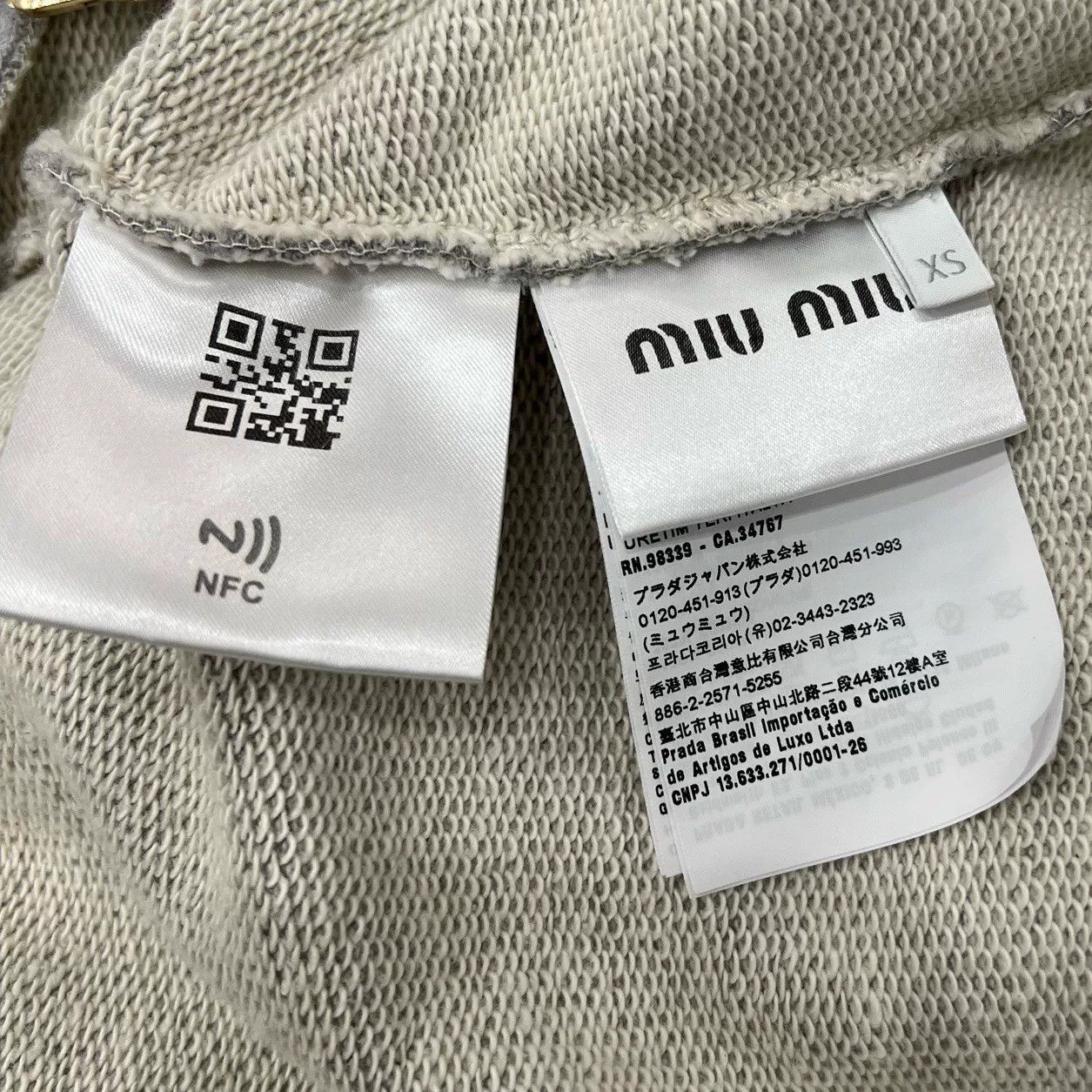 Miu Miu Miumiu Grey Zip Hoodie XS Size XS / US 0-2 / IT 36-38 - 6 Thumbnail