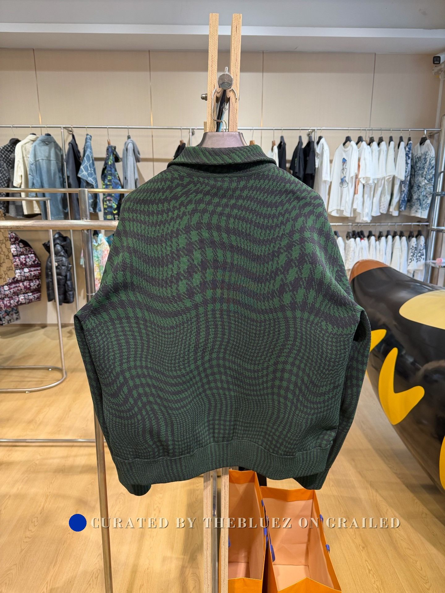 Burberry Burberry Green Stand Collar Knit Coat Size US L / EU 52-54 / 3 - 2 Thumbnail