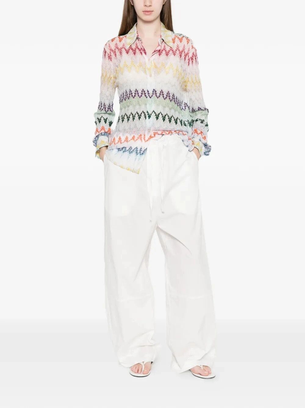 Missoni Long Sleeve Shirt Size L / US 10 / IT 46 - 2 Thumbnail