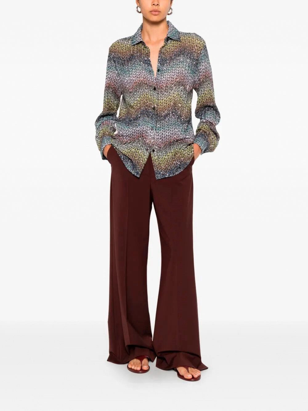 Missoni `Caperdoni` Long Sleeve Shirt Size M / US 6-8 / IT 42-44 - 2 Thumbnail