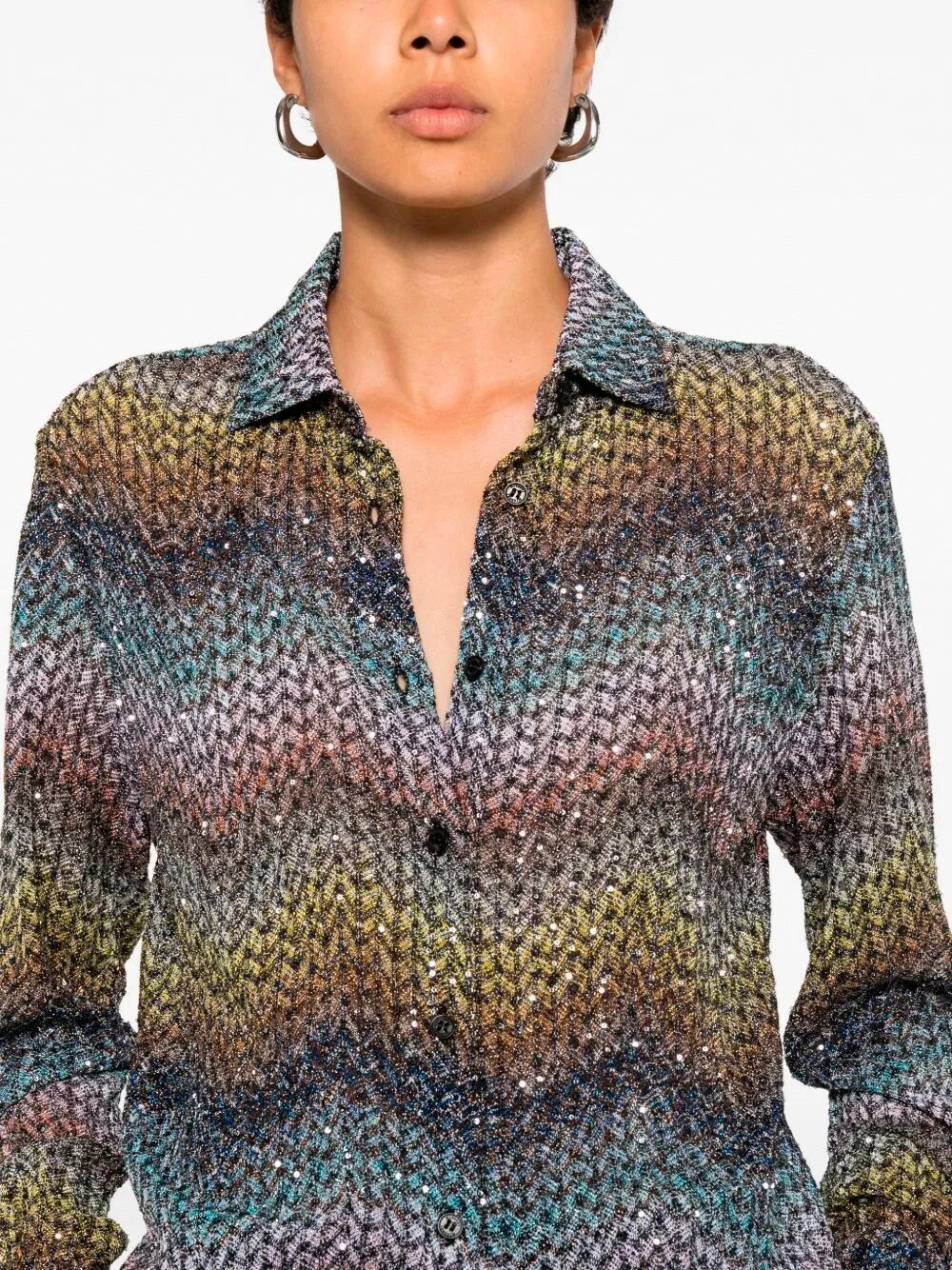 Missoni `Caperdoni` Long Sleeve Shirt Size L / US 10 / IT 46 - 3 Thumbnail