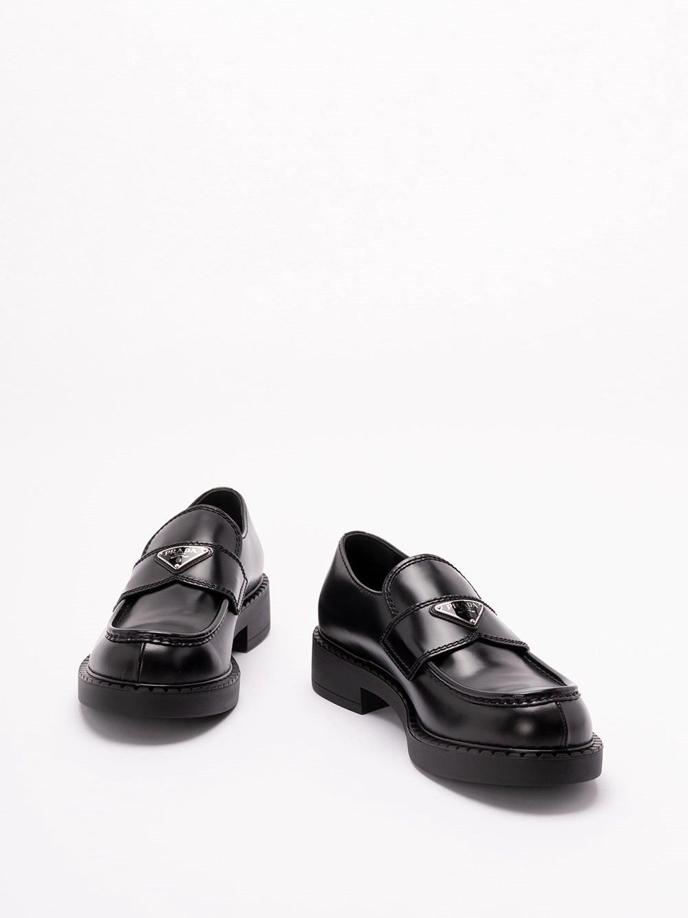 Prada Chocolate Brushed Leather Loafers Size US 7 / EU 40 - 2 Thumbnail