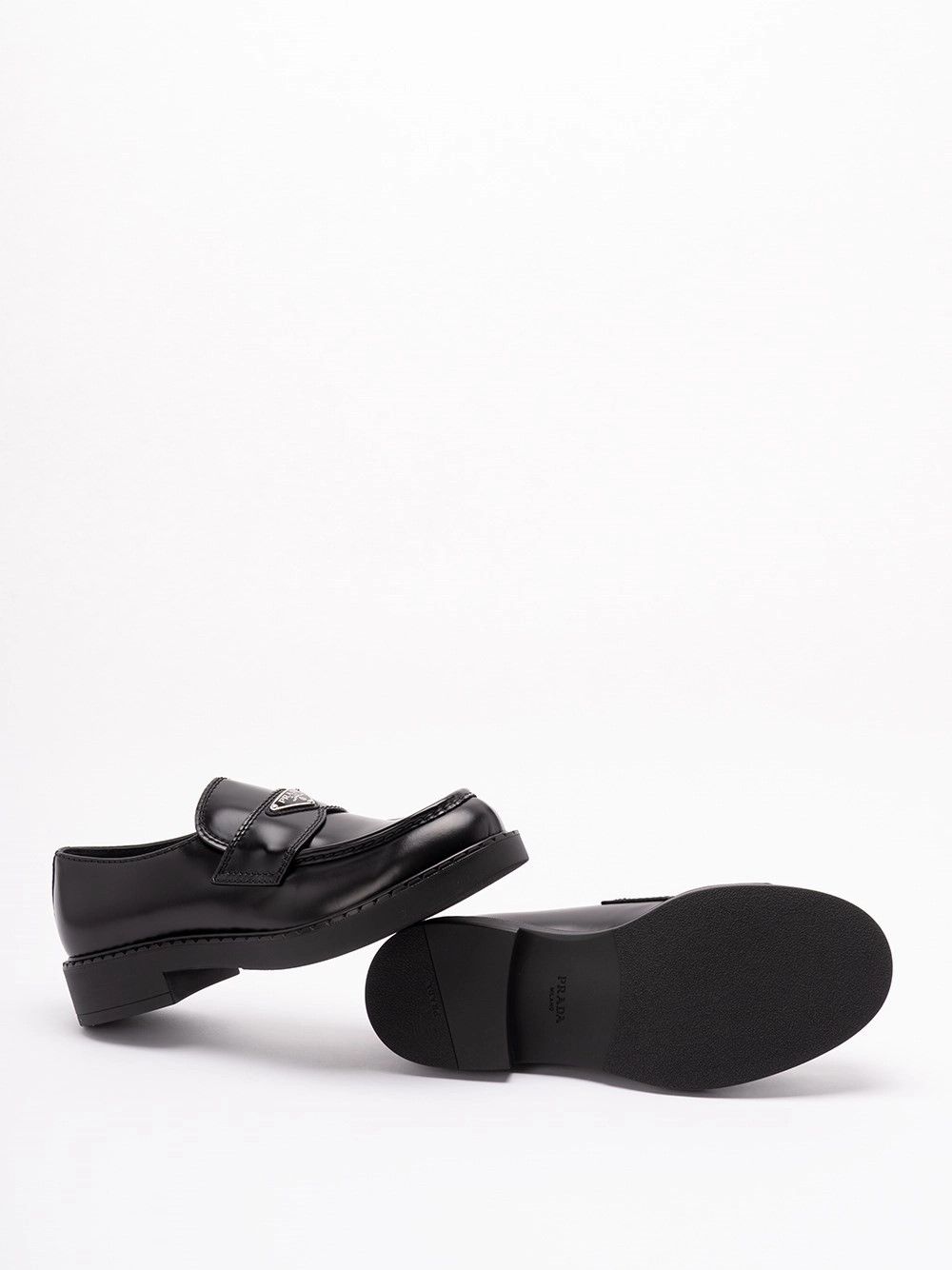 Prada Chocolate Brushed Leather Loafers Size US 8.5 / EU 41-42 - 4 Thumbnail