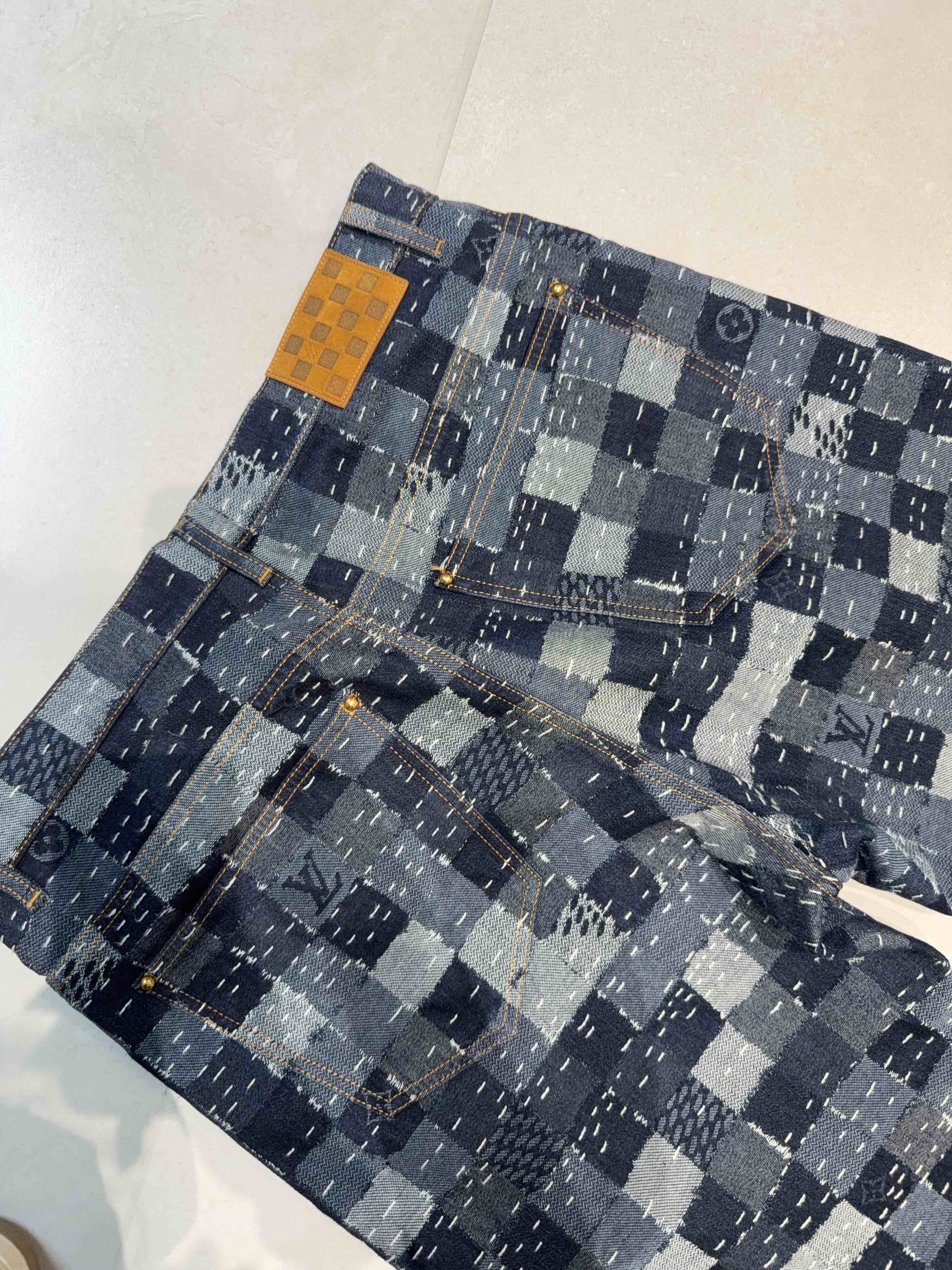 Louis Vuitton Louis Vuitton Damier Patchwork Denim Jeans Size 34 Size US 34 / EU 50 - 5 Thumbnail