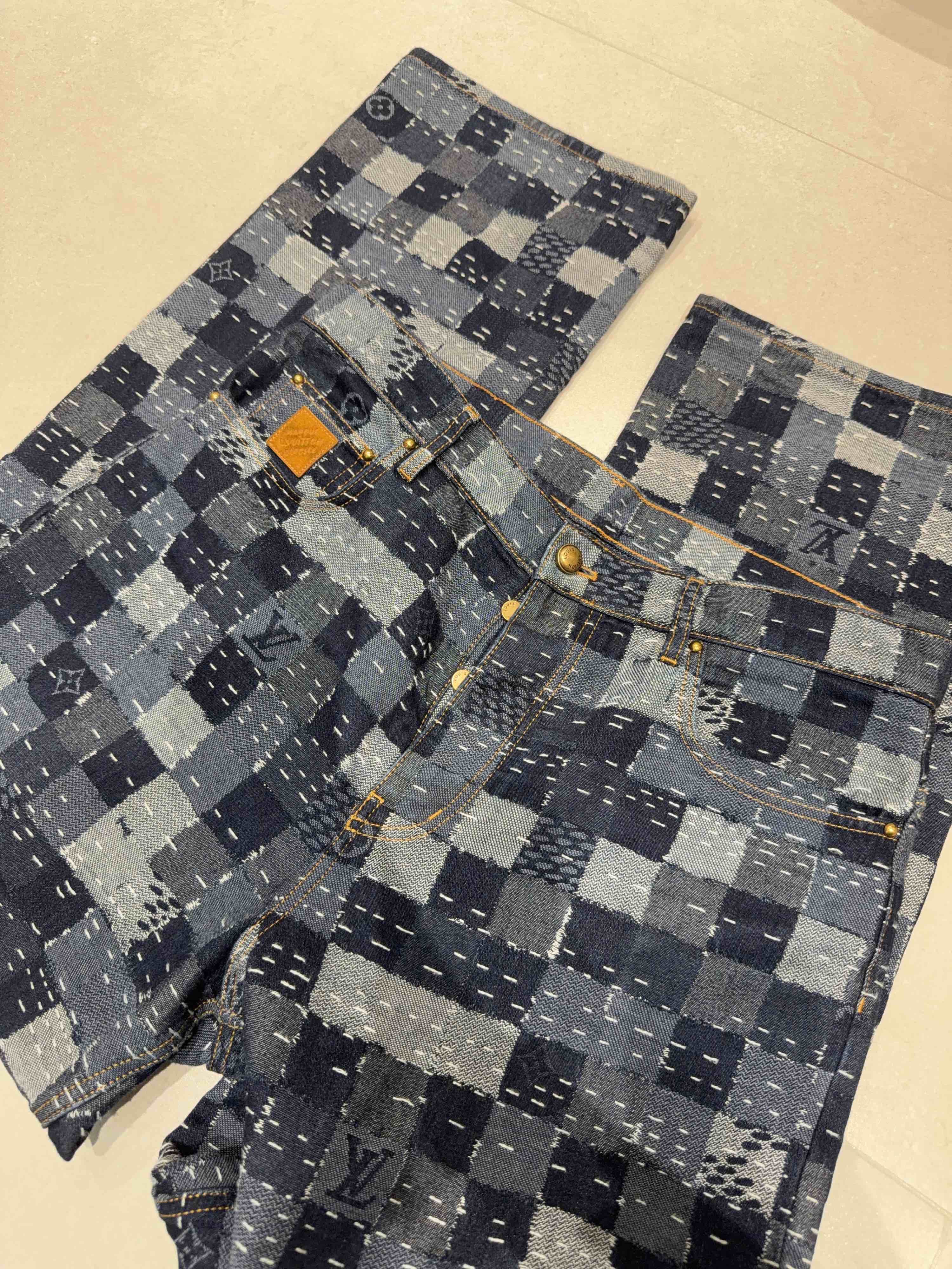 Louis Vuitton Louis Vuitton Damier Patchwork Denim Jeans Size 34 Size US 34 / EU 50 - 7 Thumbnail