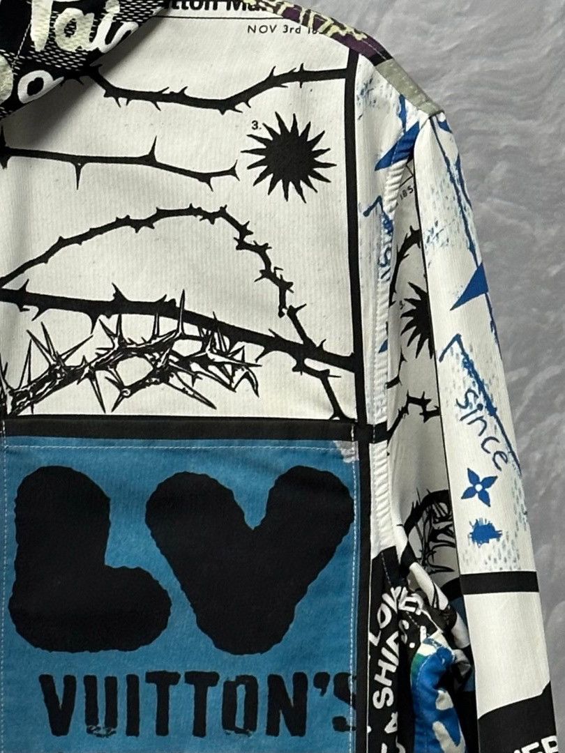 Louis Vuitton Louis Vuitton Graphic Print Hooded Shirt XS Size US XS / EU 42 / 0 - 5 Thumbnail