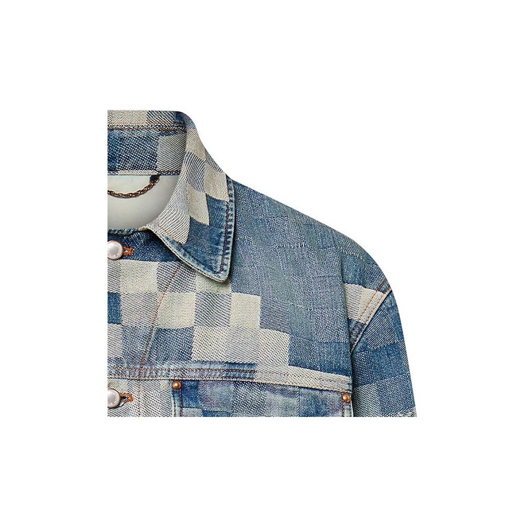 Louis Vuitton Louis Vuitton Pixelated Denim Jacket Size L Size US L / EU 52-54 / 3 - 11 Thumbnail