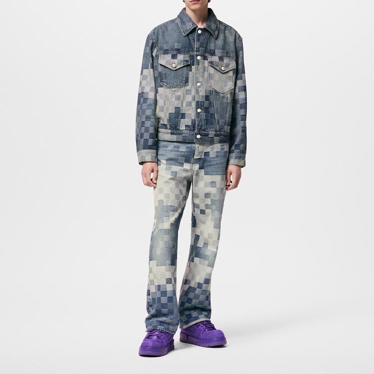 Louis Vuitton Louis Vuitton Pixelated Denim Jacket Size L Size US L / EU 52-54 / 3 - 9 Thumbnail