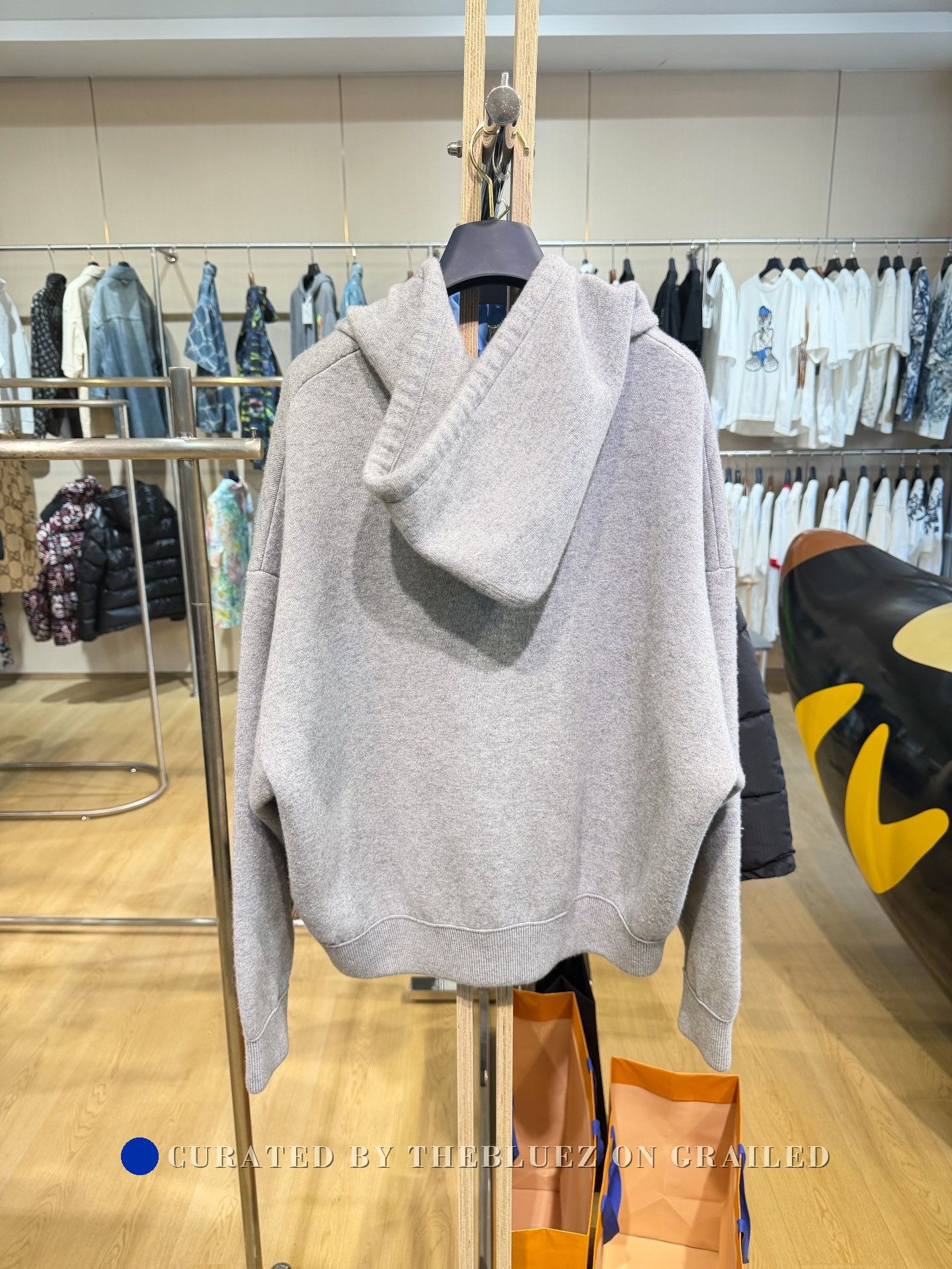 Bottega Veneta BOTTEGA VENETA Gray Cashmere Hooded Zip Sweatshirt Size US M / EU 48-50 / 2 - 2 Thumbnail