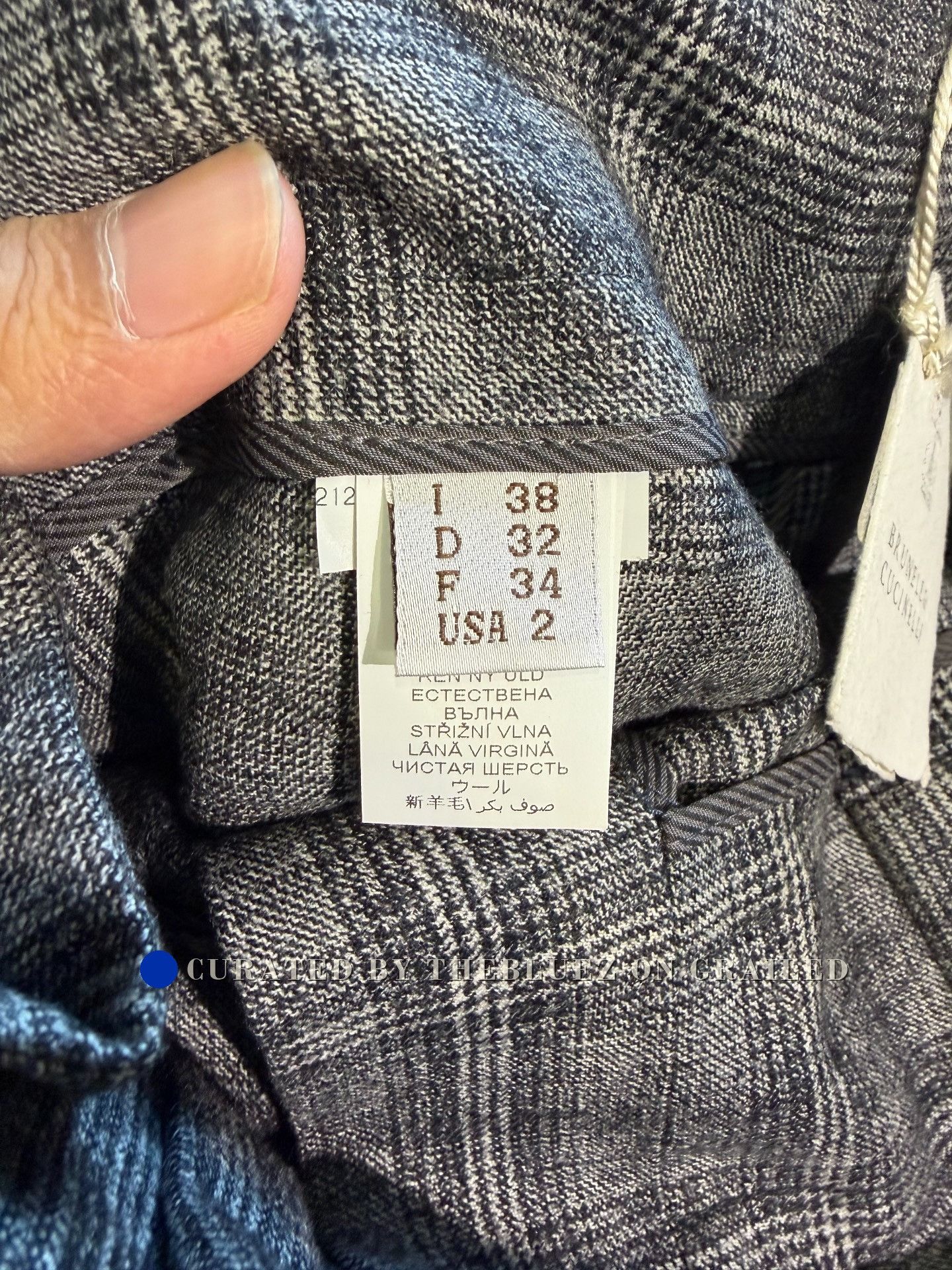 Brunello Cucinelli Brunello Cucinelli Gray Plaid Wool Pants Size 38" / US 16 / IT 52 - 4 Thumbnail