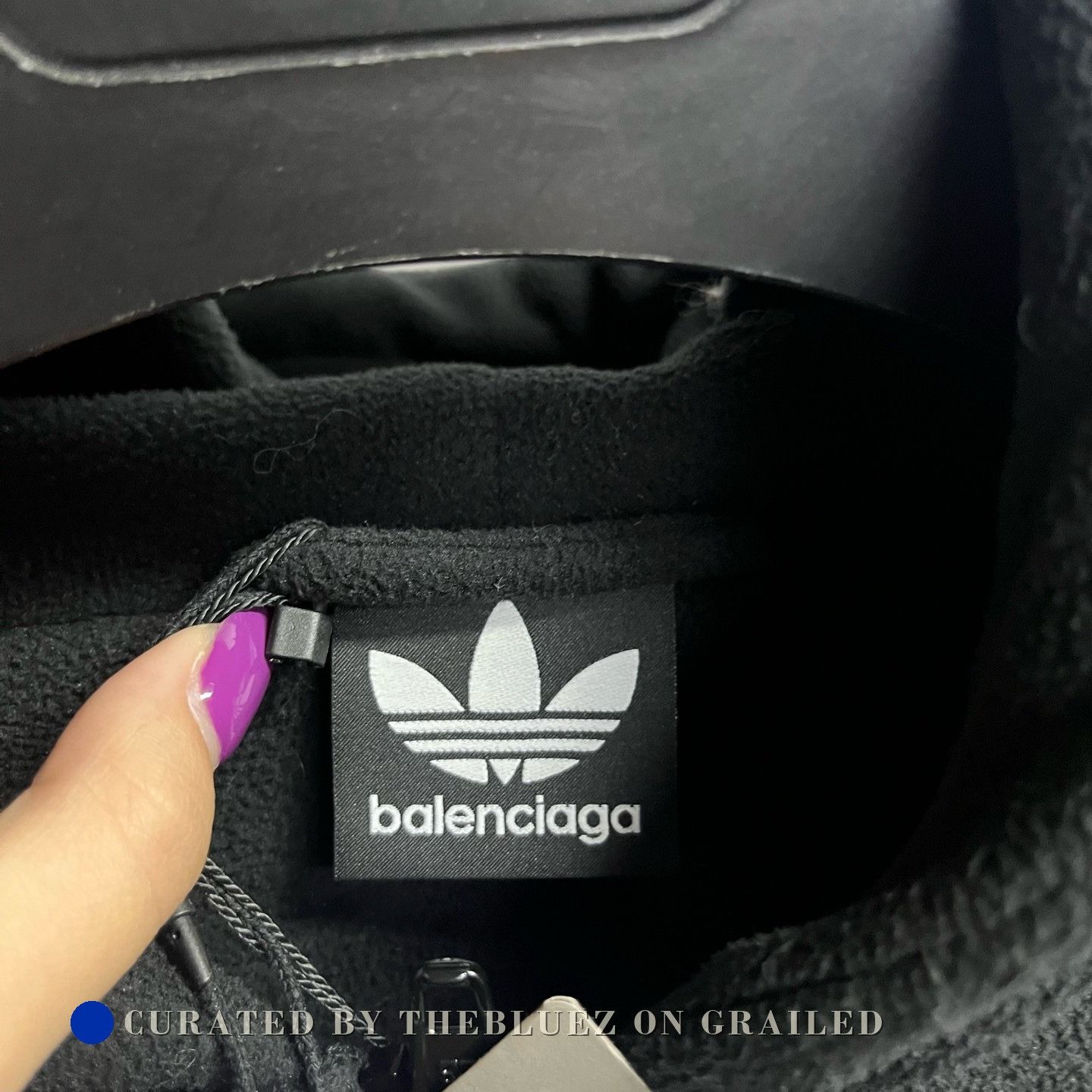 Balenciaga Balenciaga Black Fleece Embroidered Logo Zip Hoodie Size US L / EU 52-54 / 3 - 3 Thumbnail