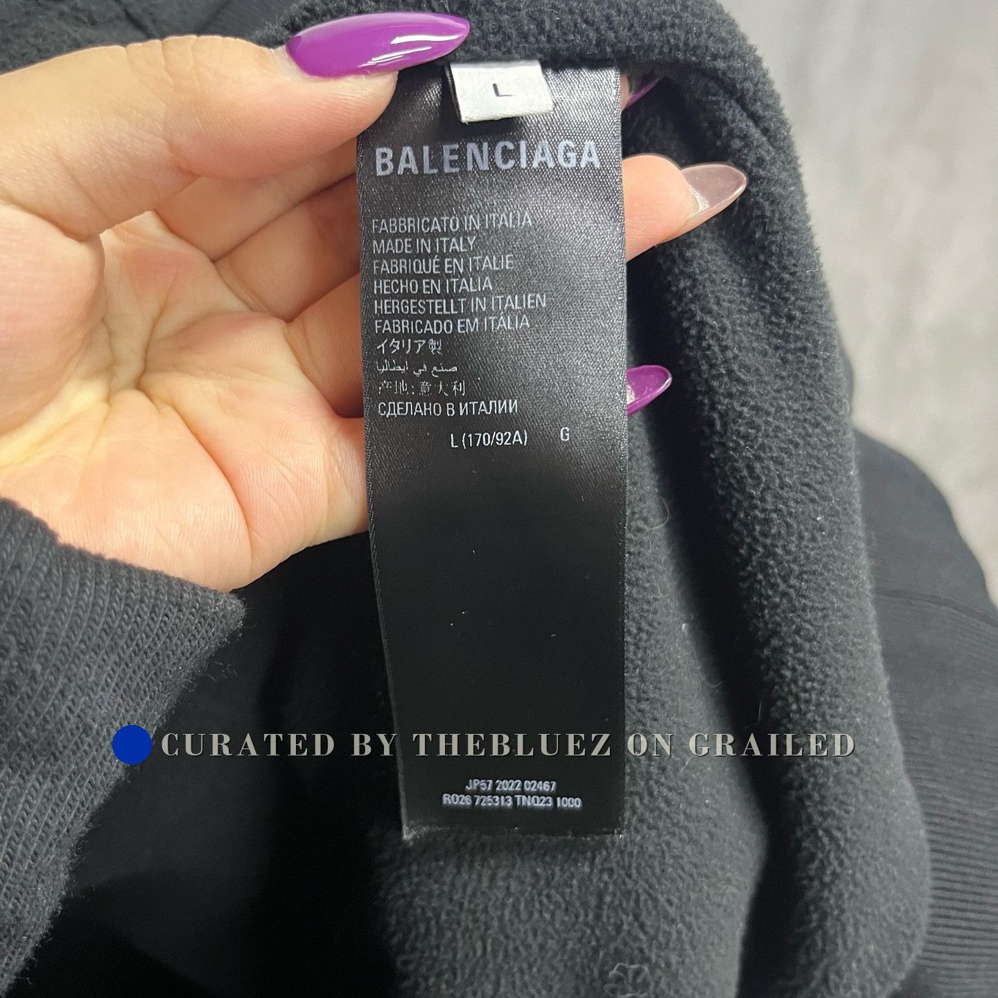 Balenciaga Balenciaga Black Fleece Embroidered Logo Zip Hoodie Size US L / EU 52-54 / 3 - 5 Thumbnail