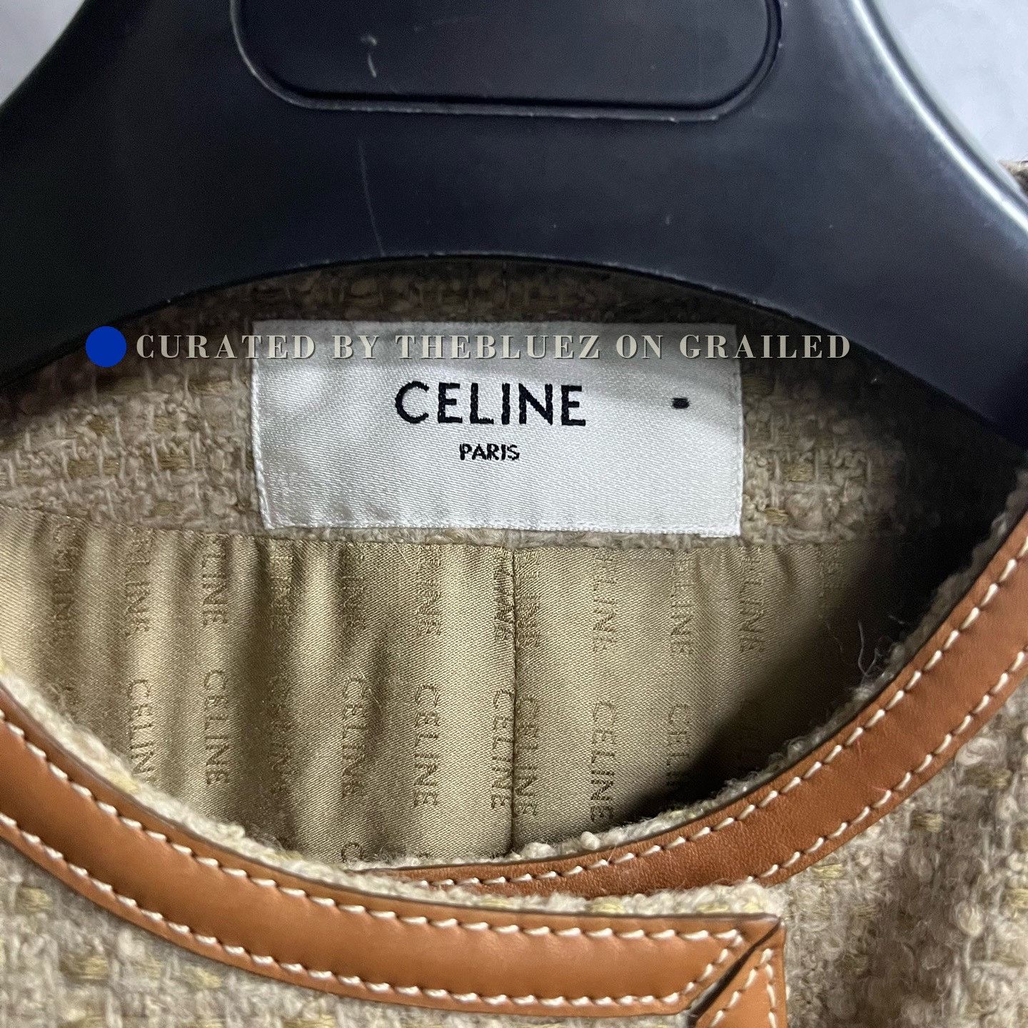 Celine Celine Khaki Tweed Shoulder Strap Jacket Size XS / US 0-2 / IT 36-38 - 3 Thumbnail