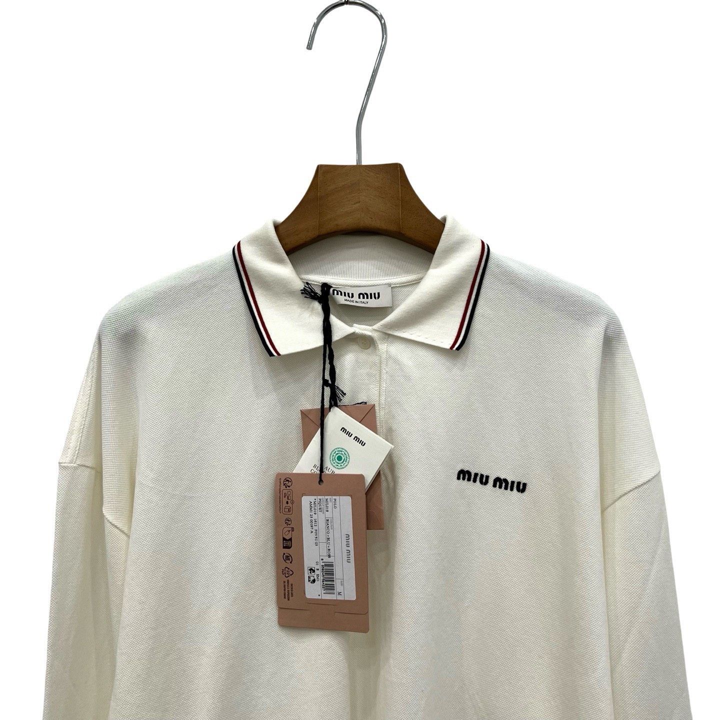 Miu Miu Miumiu 2025 Solid Embroidered Long-Sleeve Polo Size US M / EU 48-50 / 2 - 3 Thumbnail