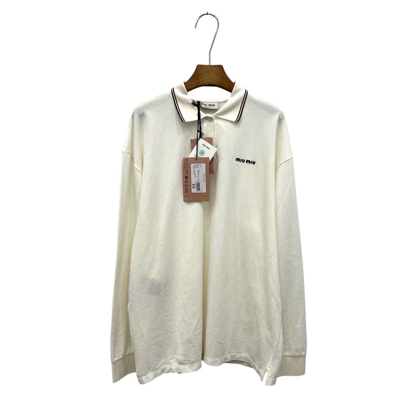 Miu Miu Miumiu 2025 Solid Embroidered Long-Sleeve Polo Size US M / EU 48-50 / 2 - 2 Thumbnail