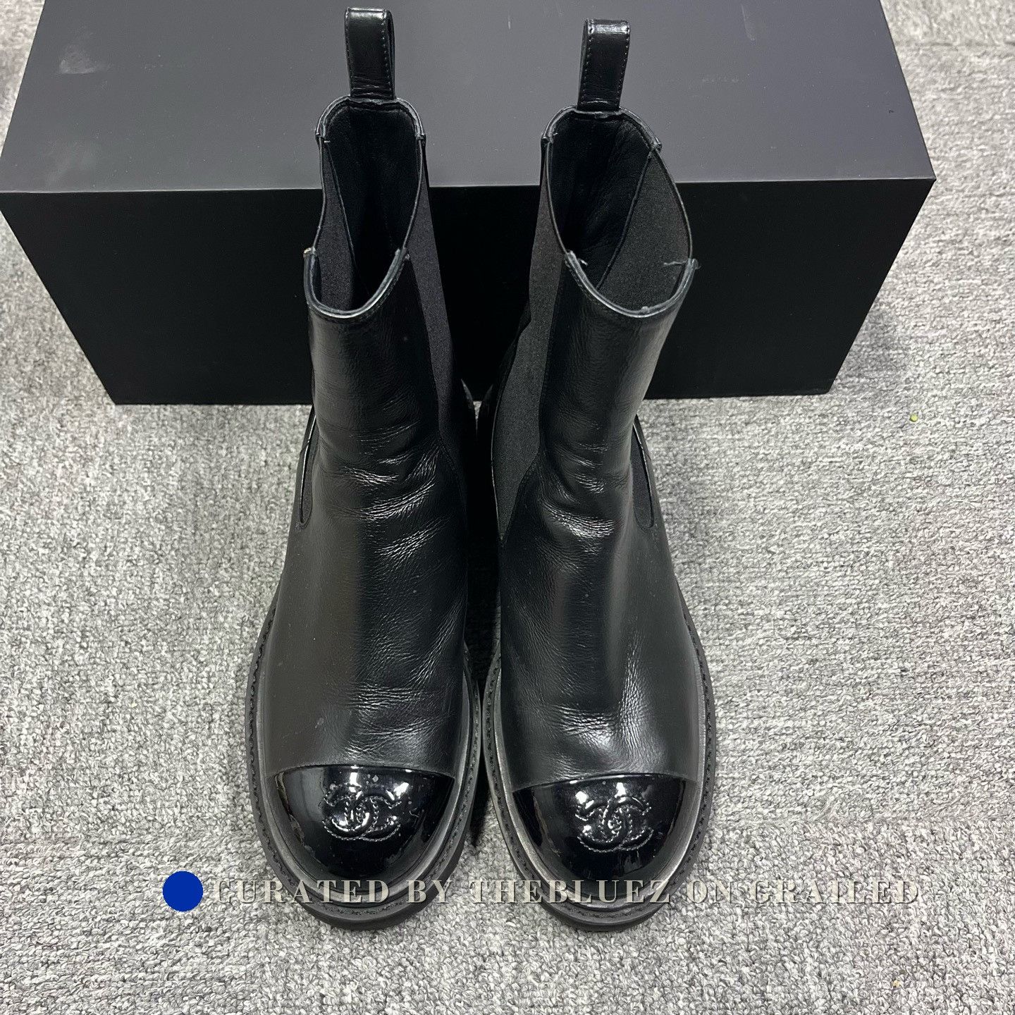 Chanel Chanel Black Crinkled Calfskin Chelsea Boots Size US 5.5 / IT 35.5 - 3 Thumbnail