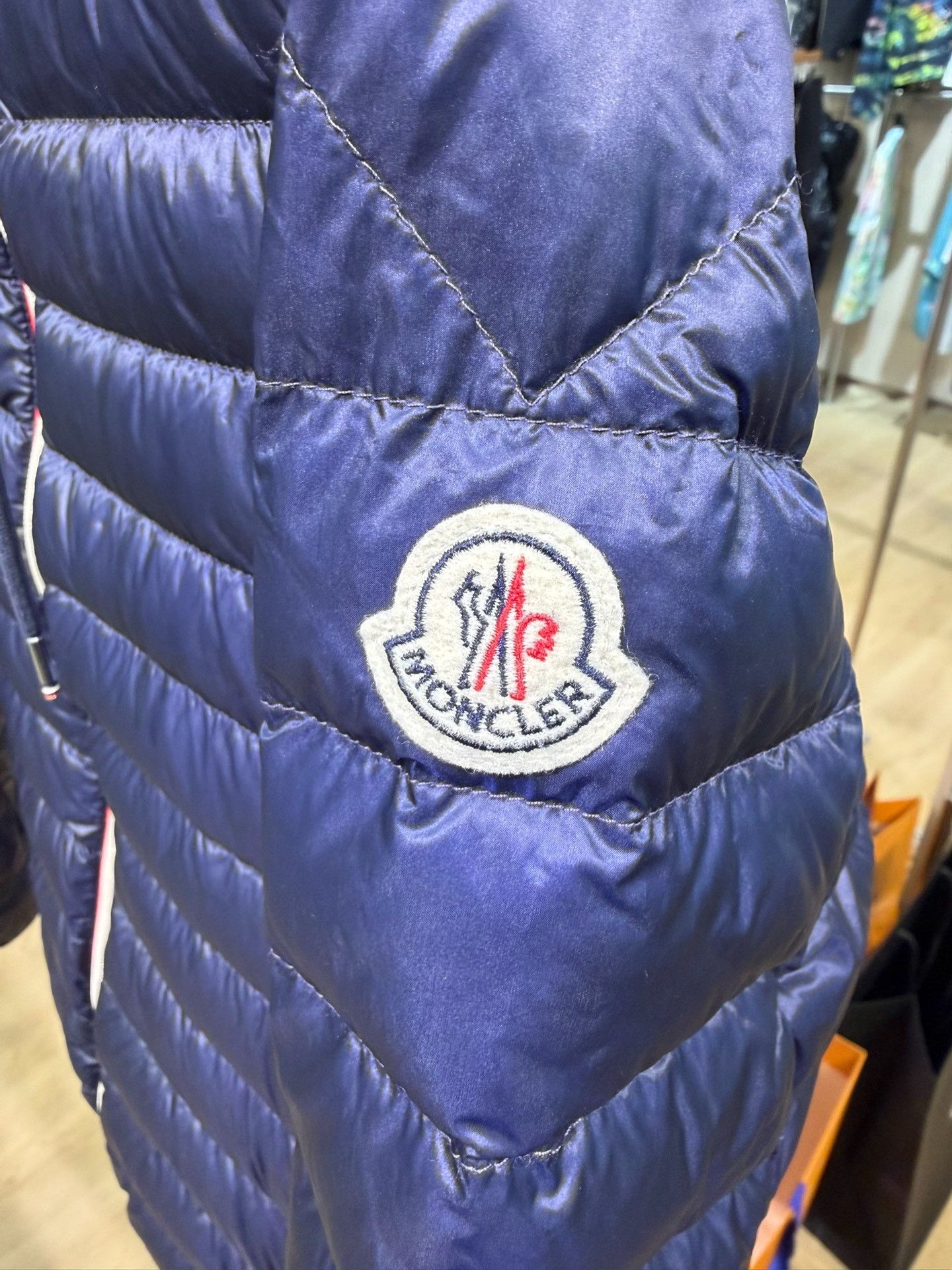 Moncler Moncler Navy Color Stripe Lightweight Down Jacket Size US S / EU 44-46 / 1 - 3 Thumbnail
