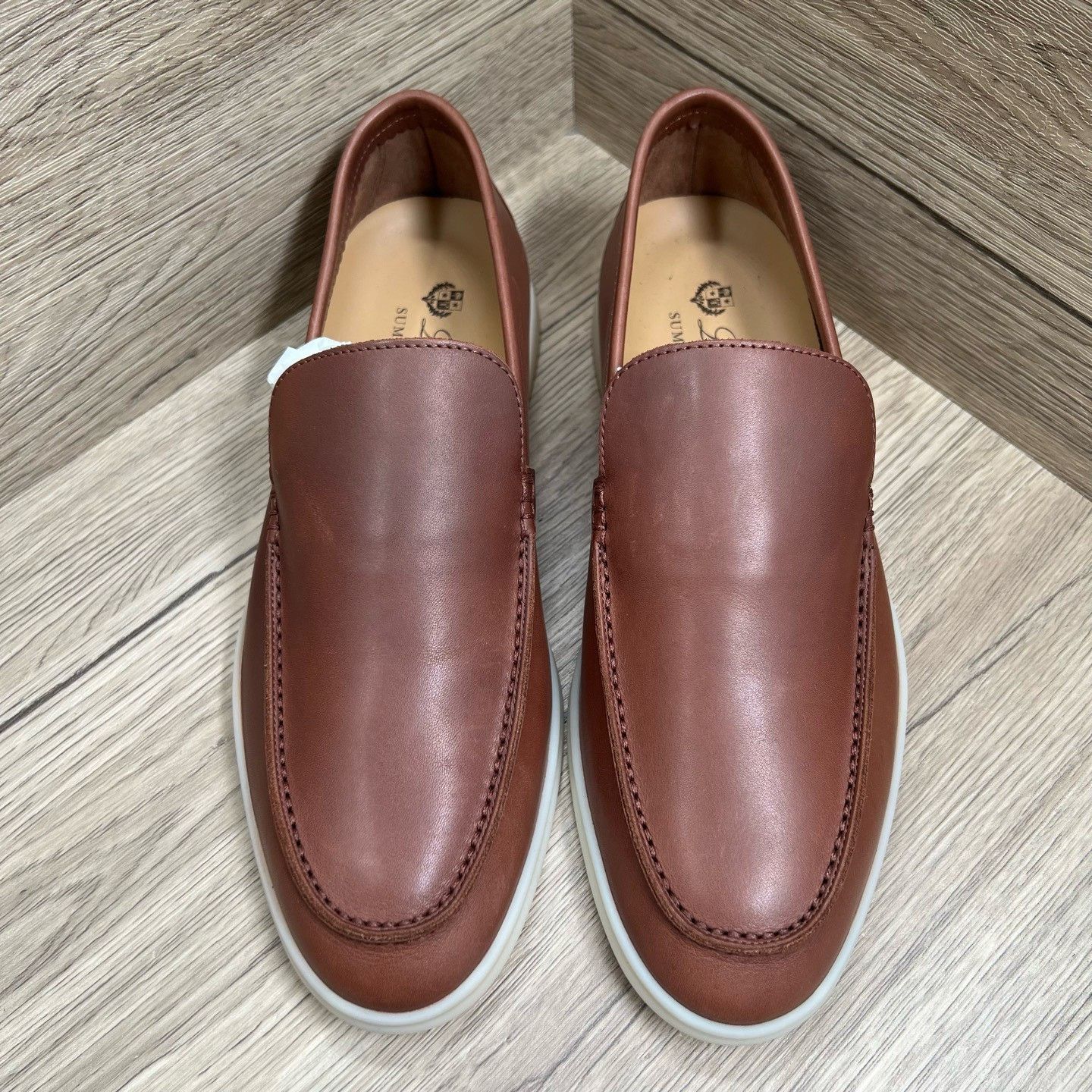 Loro Piana Loro Piana LP Summer Walk Brown Leather Loafers Size US 7 / EU 40 - 2 Thumbnail