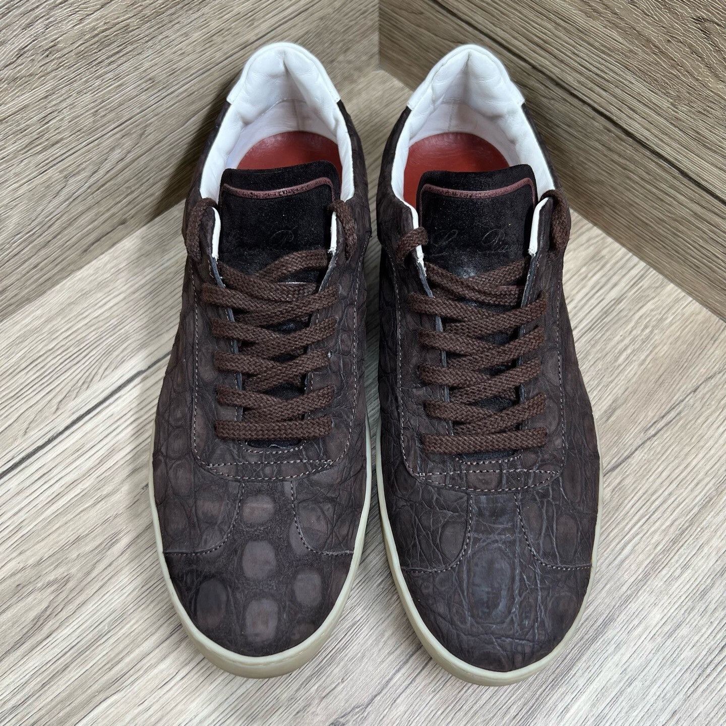 Loro Piana Loro Piana 70’S Walk Crocodile-Embossed Trainers Size US 7 / EU 40 - 2 Thumbnail