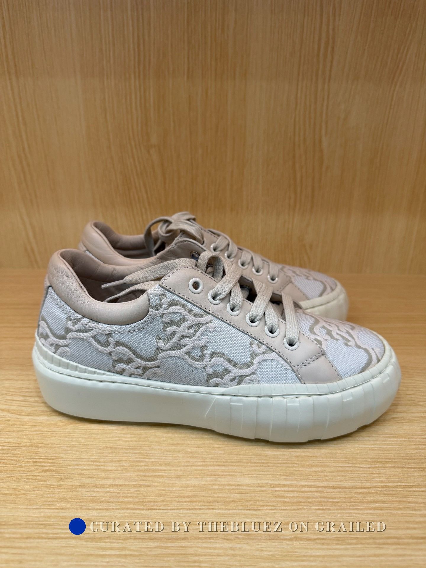 Fendi Fendi Beige Monogram Sneakers Size US 5 / IT 35 - 4 Thumbnail