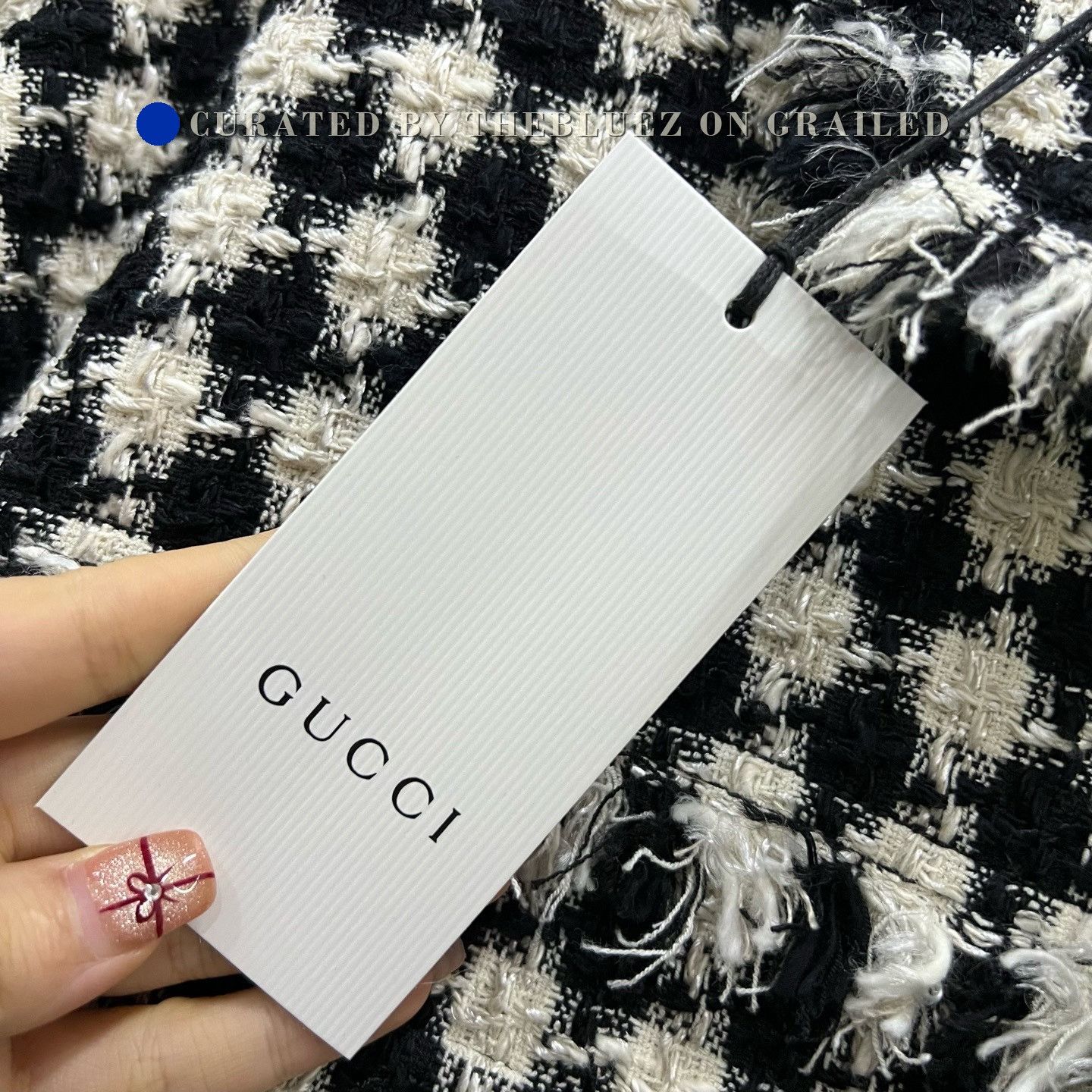 Gucci Gucci Black White Houndstooth Zip Square Collar Jacket Size M / US 6-8 / IT 42-44 - 4 Thumbnail
