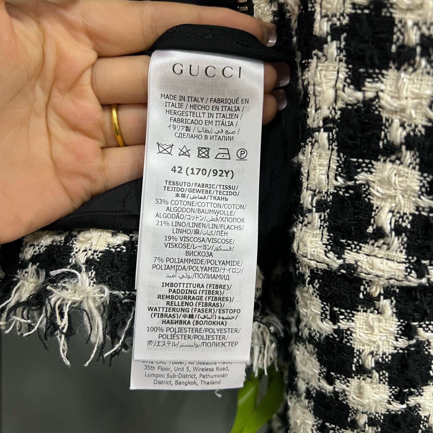 Gucci Gucci Black White Houndstooth Zip Square Collar Jacket Size M / US 6-8 / IT 42-44 - 5 Thumbnail