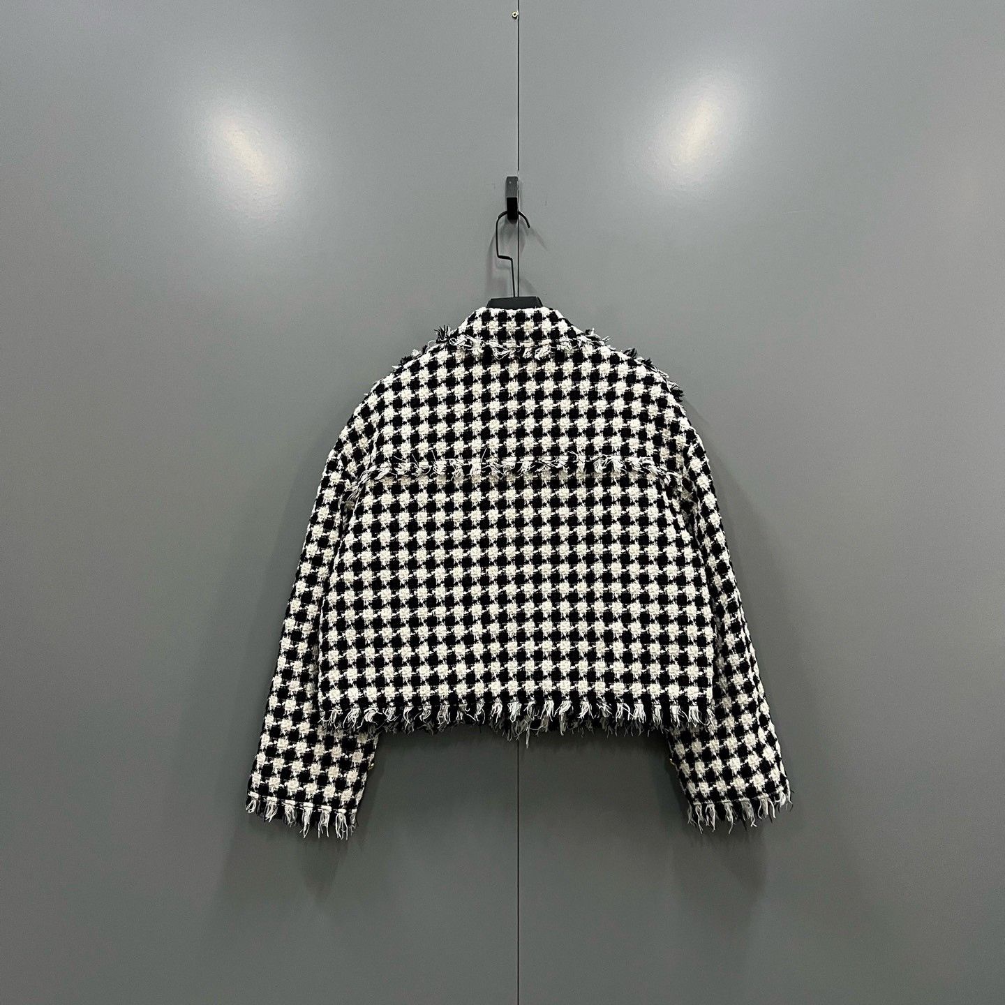Gucci Gucci Black White Houndstooth Zip Square Collar Jacket Size M / US 6-8 / IT 42-44 - 2 Thumbnail