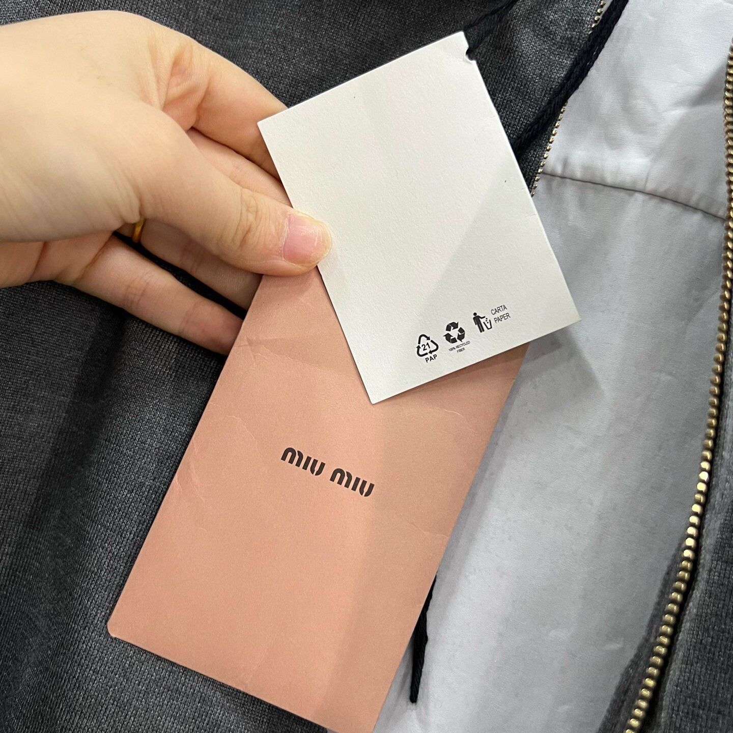 Miu Miu Miu Miu Gray Embroidered Logo Coat Size S / US 4 / IT 40 - 4 Thumbnail