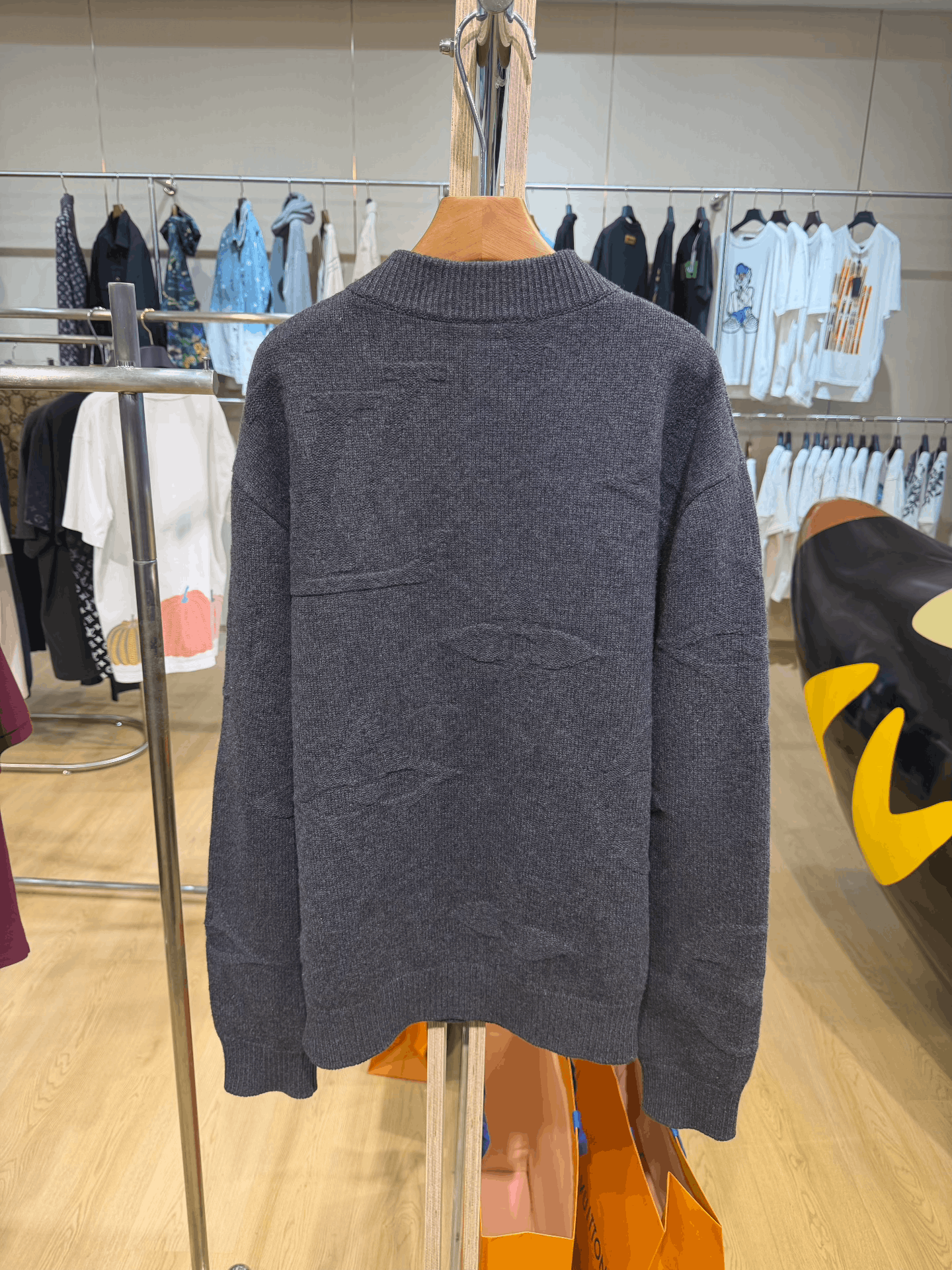 Louis Vuitton Louis Vuitton Gray Jacquard Half-Zip Sweater XXL Size US XXL / EU 58 / 5 - 2 Thumbnail