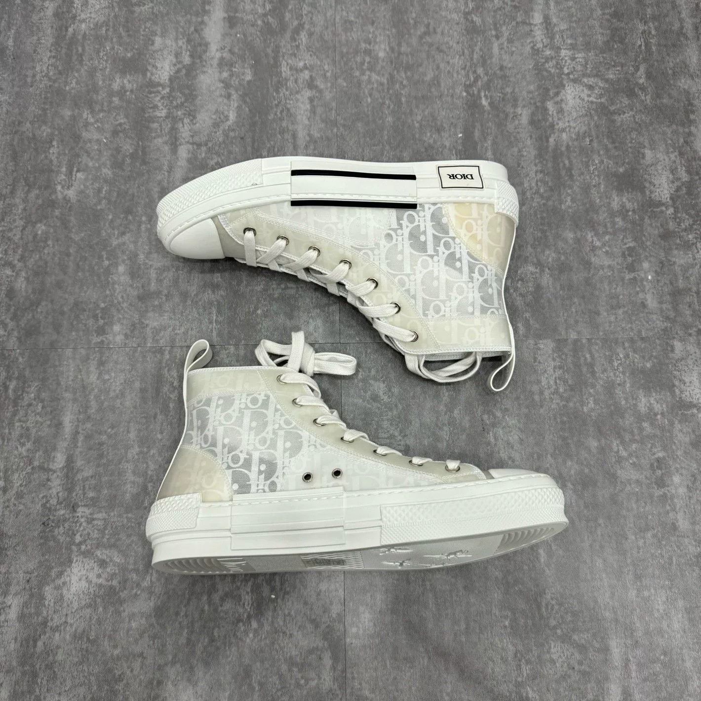Dior Dior B23 Transparent White Monogram High-Top Sneakers Size US 9 / EU 42 - 5 Thumbnail