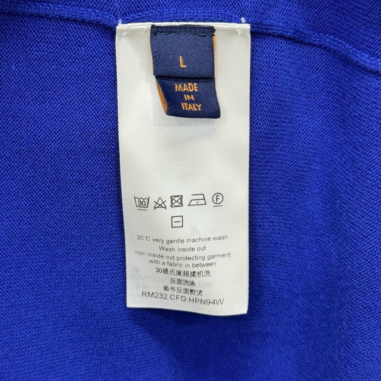 Louis Vuitton Louis Vuitton White Blue Logo Knit Tee Size US L / EU 52-54 / 3 - 6 Thumbnail