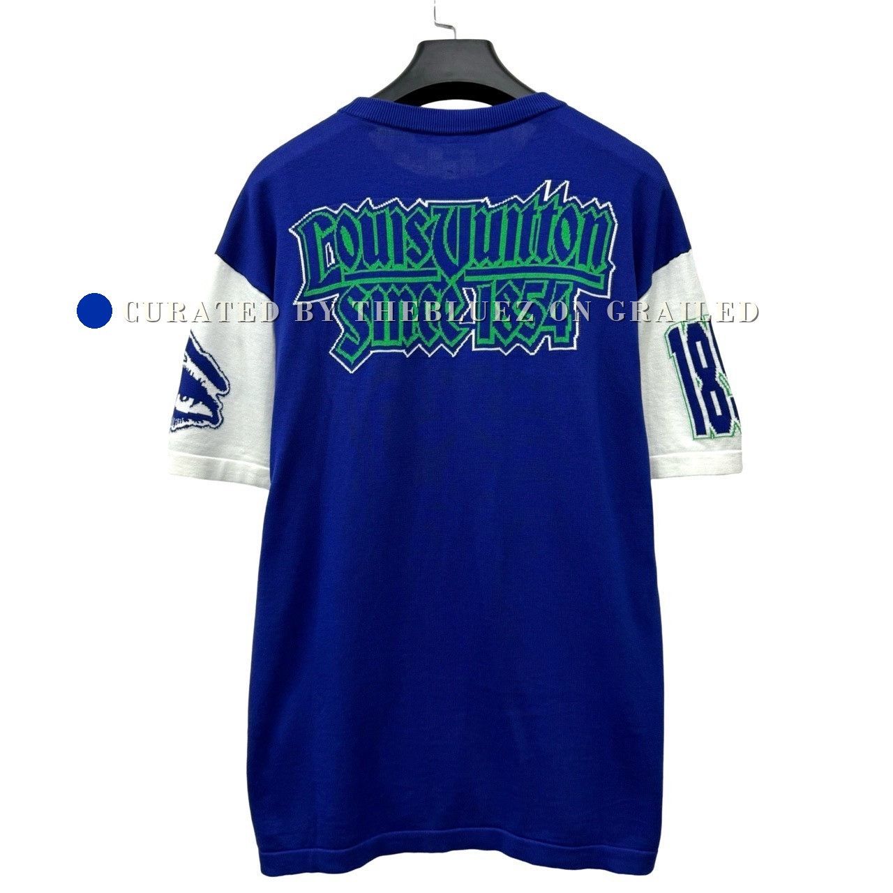 Louis Vuitton Louis Vuitton White Blue Logo Knit Tee Size US L / EU 52-54 / 3 - 5 Thumbnail