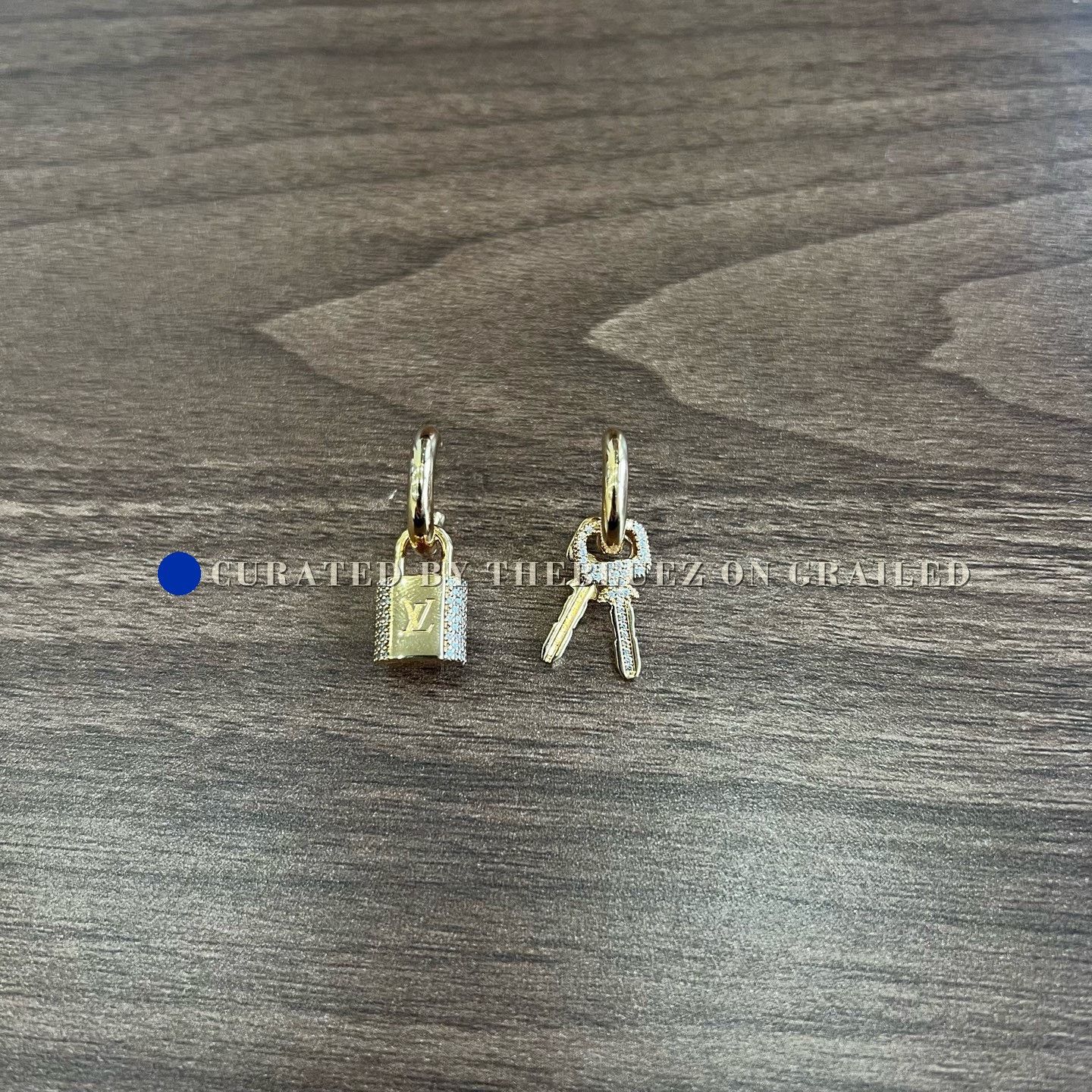 Louis Vuitton Louis Vuitton Gold Diamond Key Lock Earrings Size ONE SIZE - 2 Thumbnail