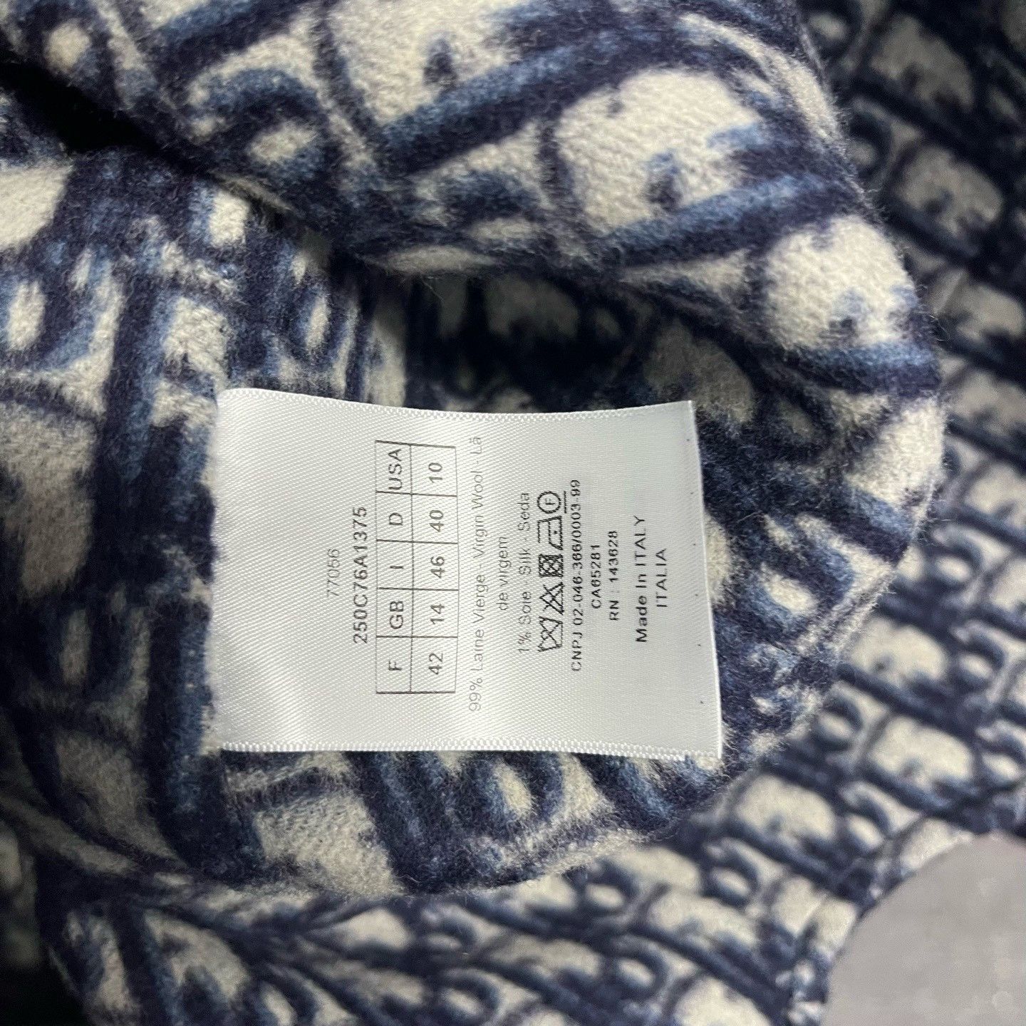 Dior Dior Blue Wool Blend Reversible Print Jacket Size US XS / EU 42 / 0 - 4 Thumbnail