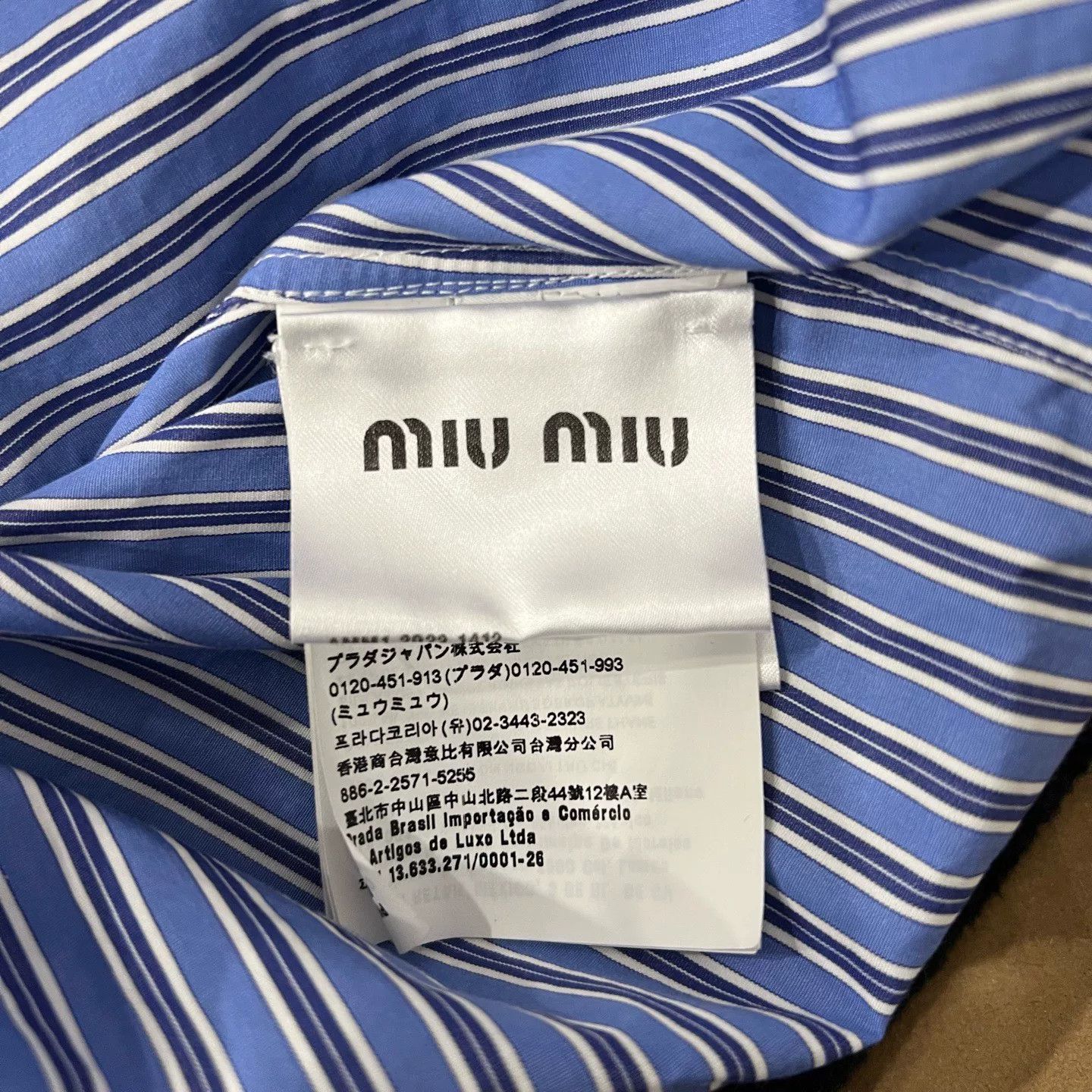 Miu Miu Miu Miu Blue White Striped Shirt Size S / US 4 / IT 40 - 5 Thumbnail